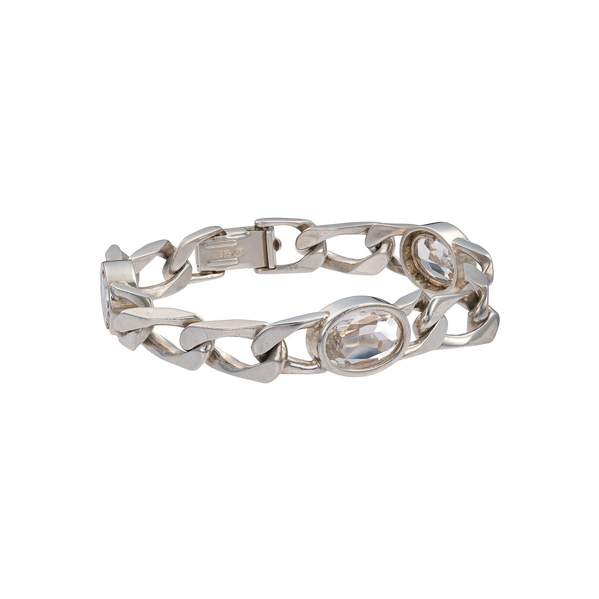 Stříbrný náramek s přírodními křišťály