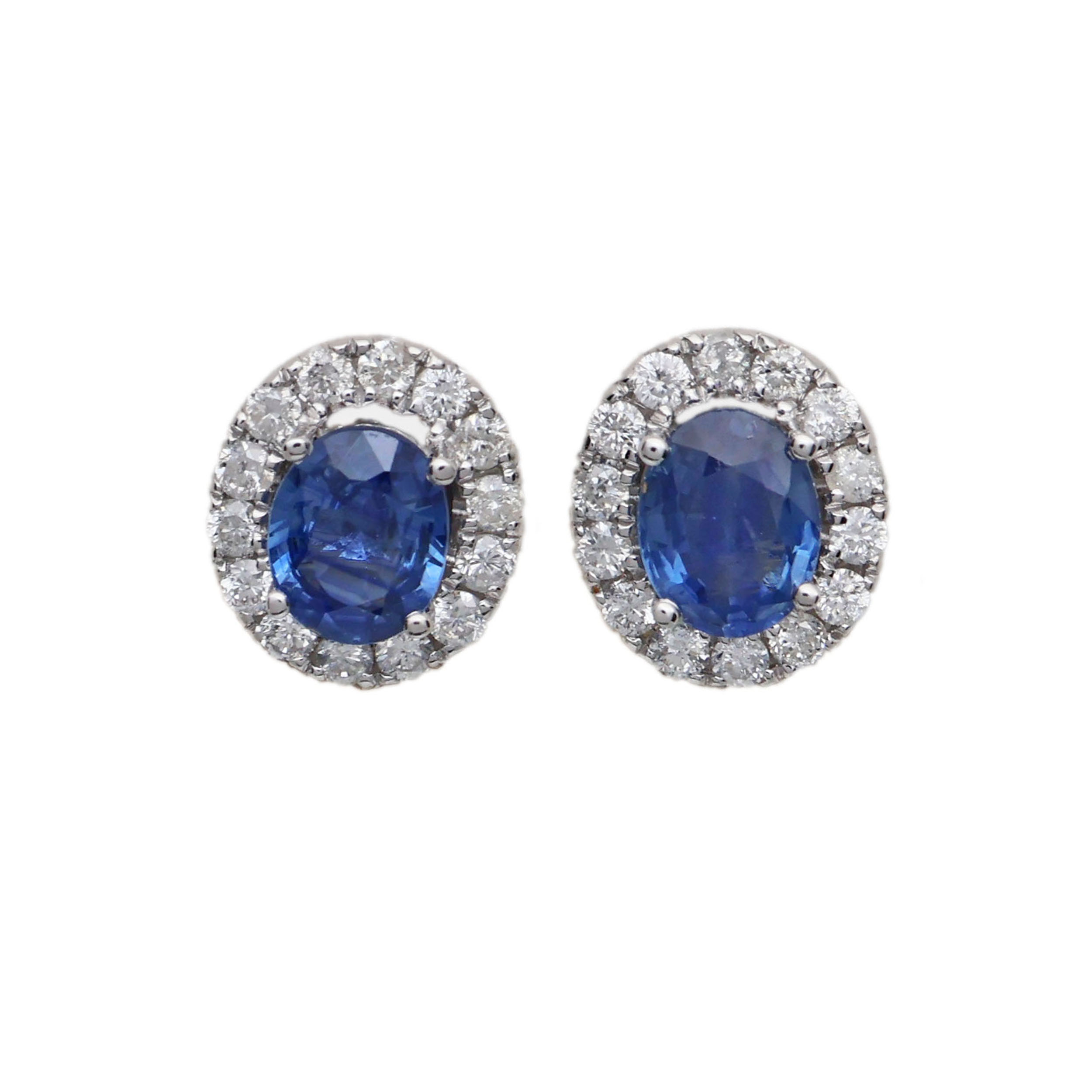 Zlaté náušnice s přírodními safíry a brilianty