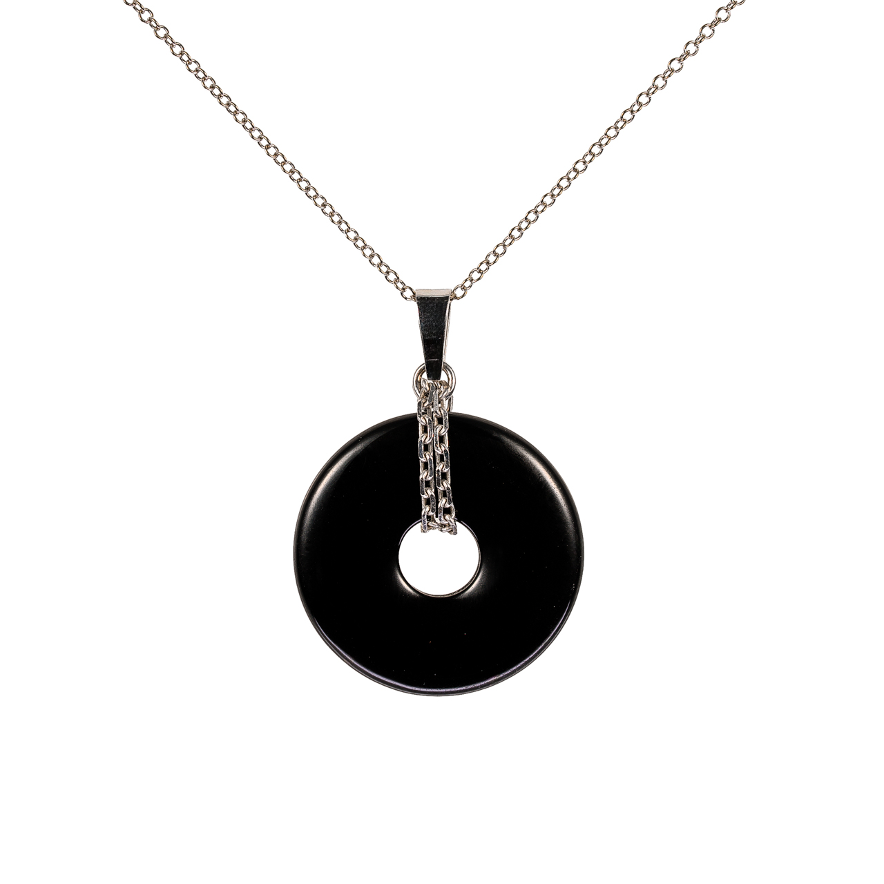 Zlatý řetízek s přívěskem z onyxu