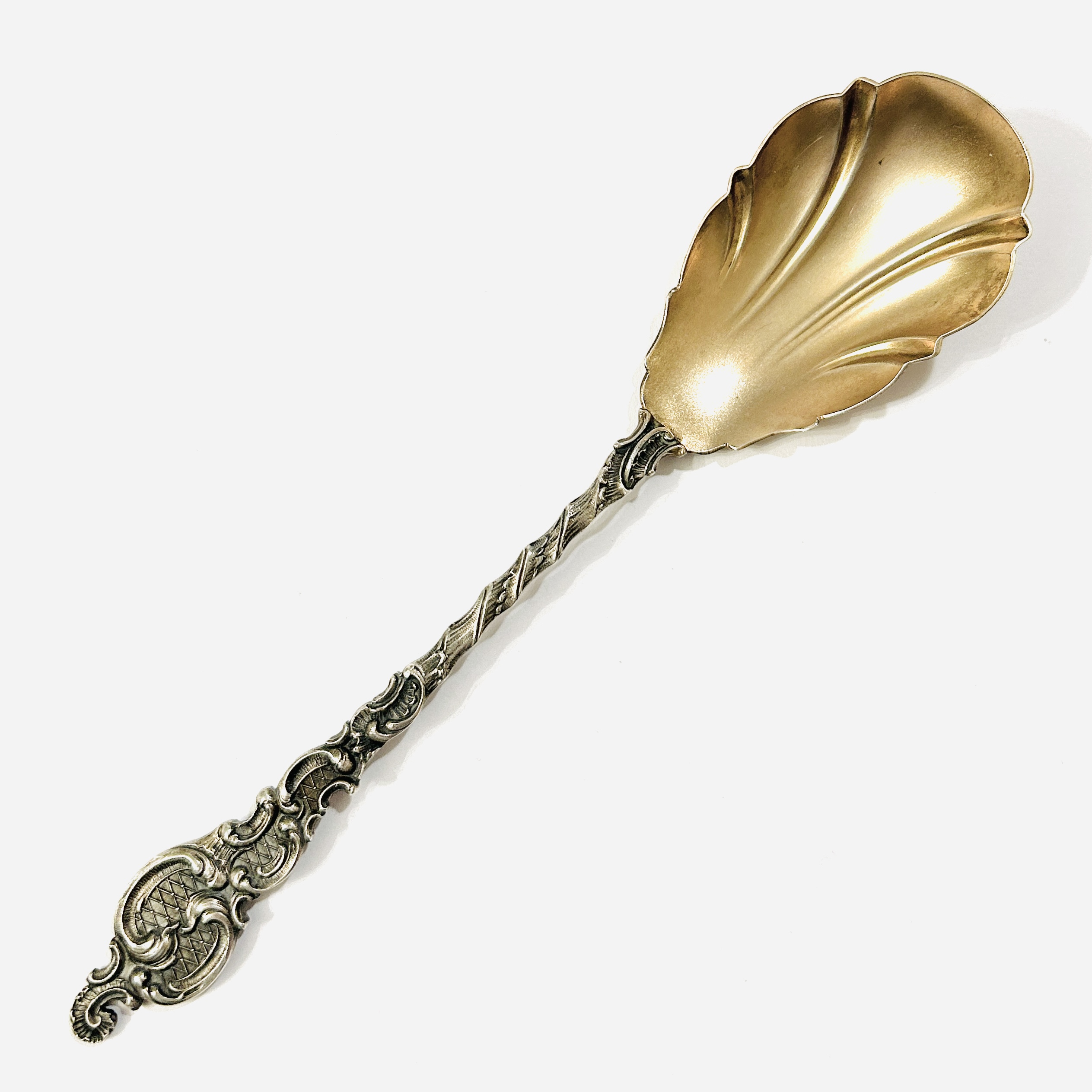 Stříbrná novorokoková servírovací lžíce