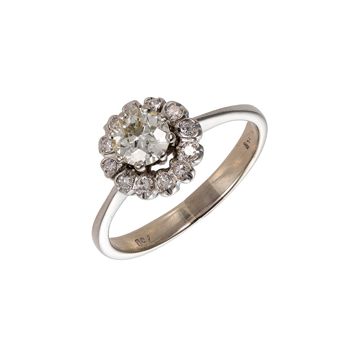 Diamantový prsten z bílého zlata 0,49 ct – certifikováno