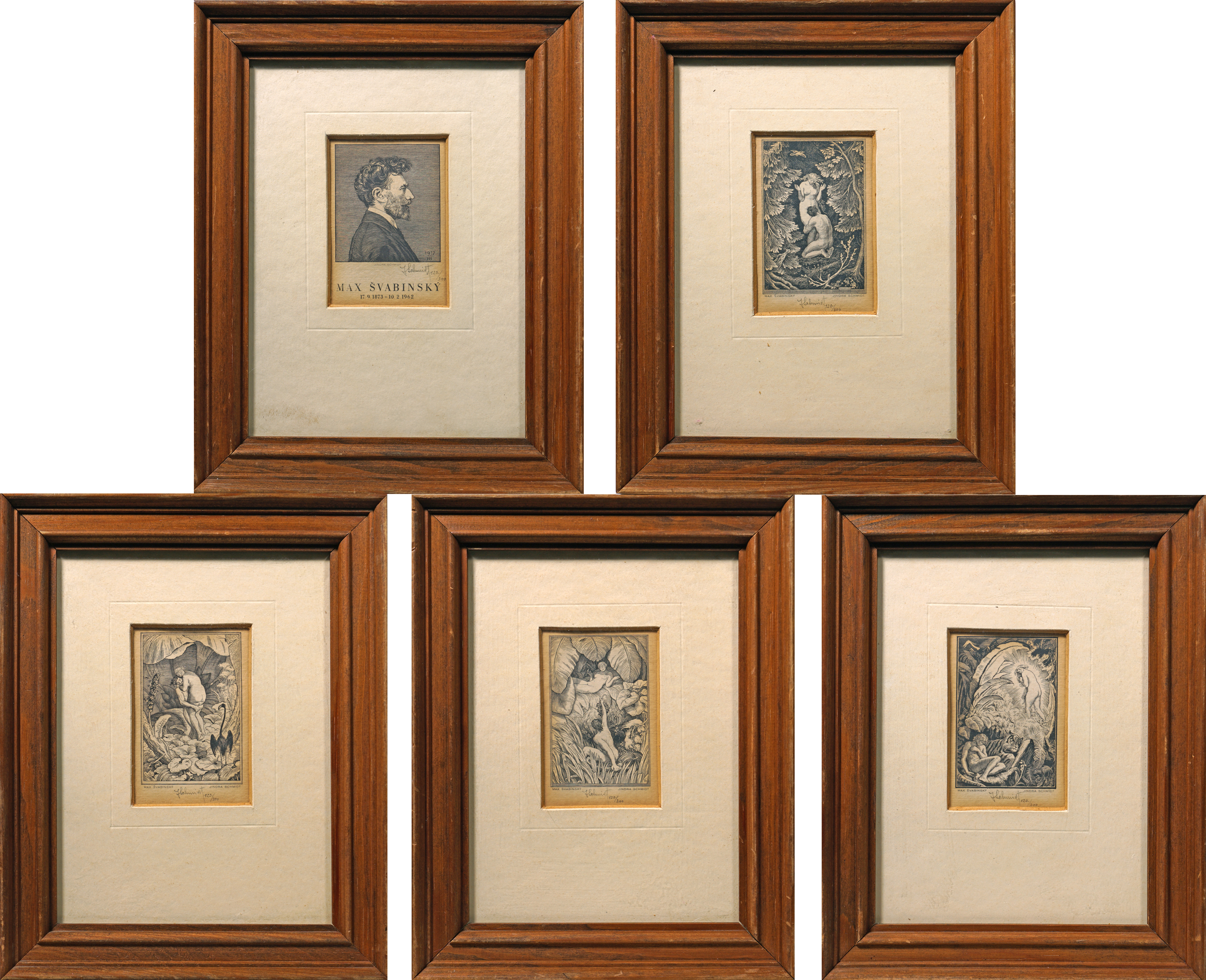 Jindra Schmidt – 5 ks zmenšených grafik Maxe Švabinského