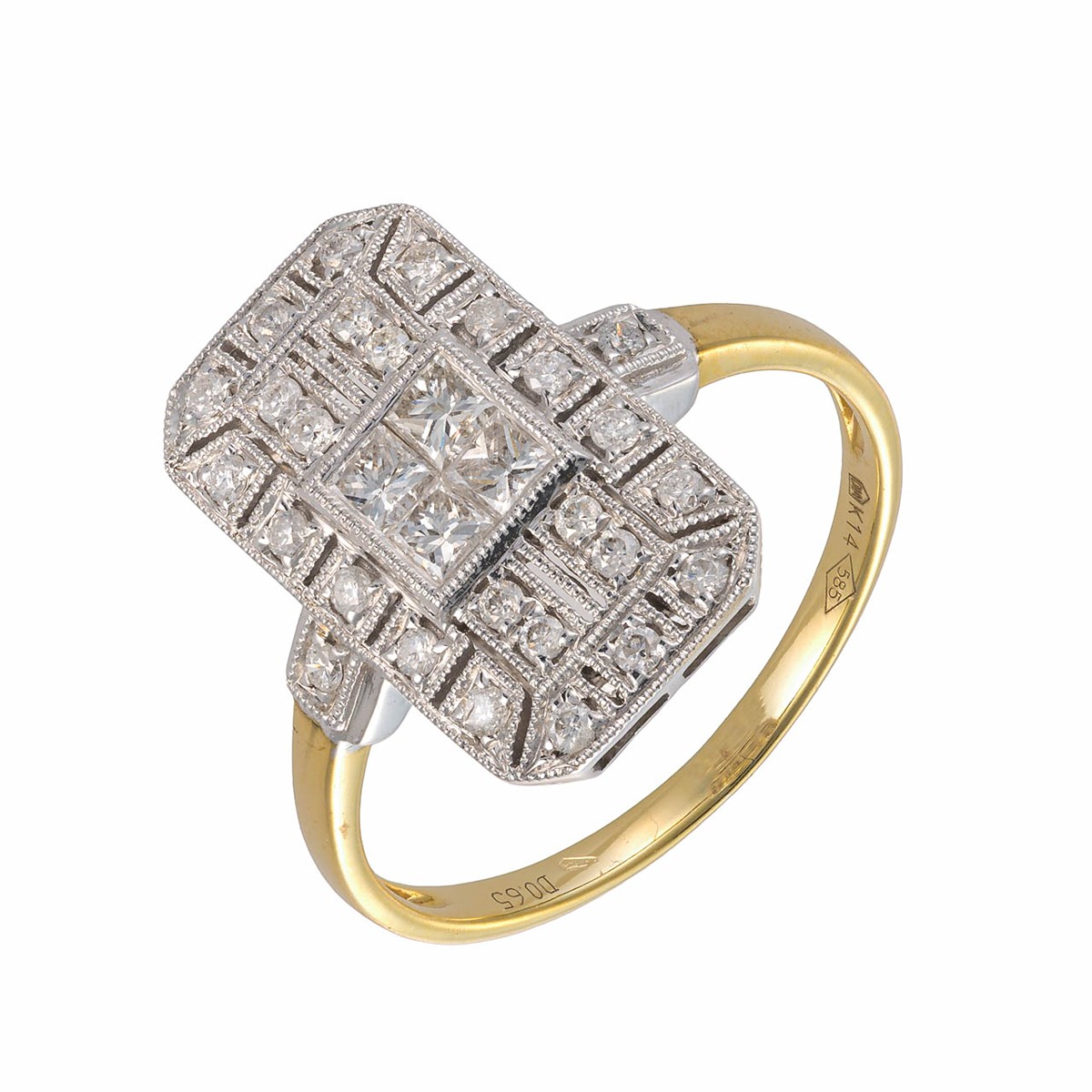 Diamantový prsten ze žlutého zlata 0,65 ct