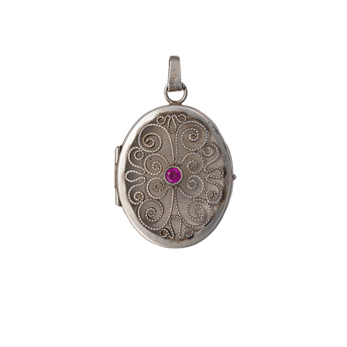 Stříbrný otevírací medailon