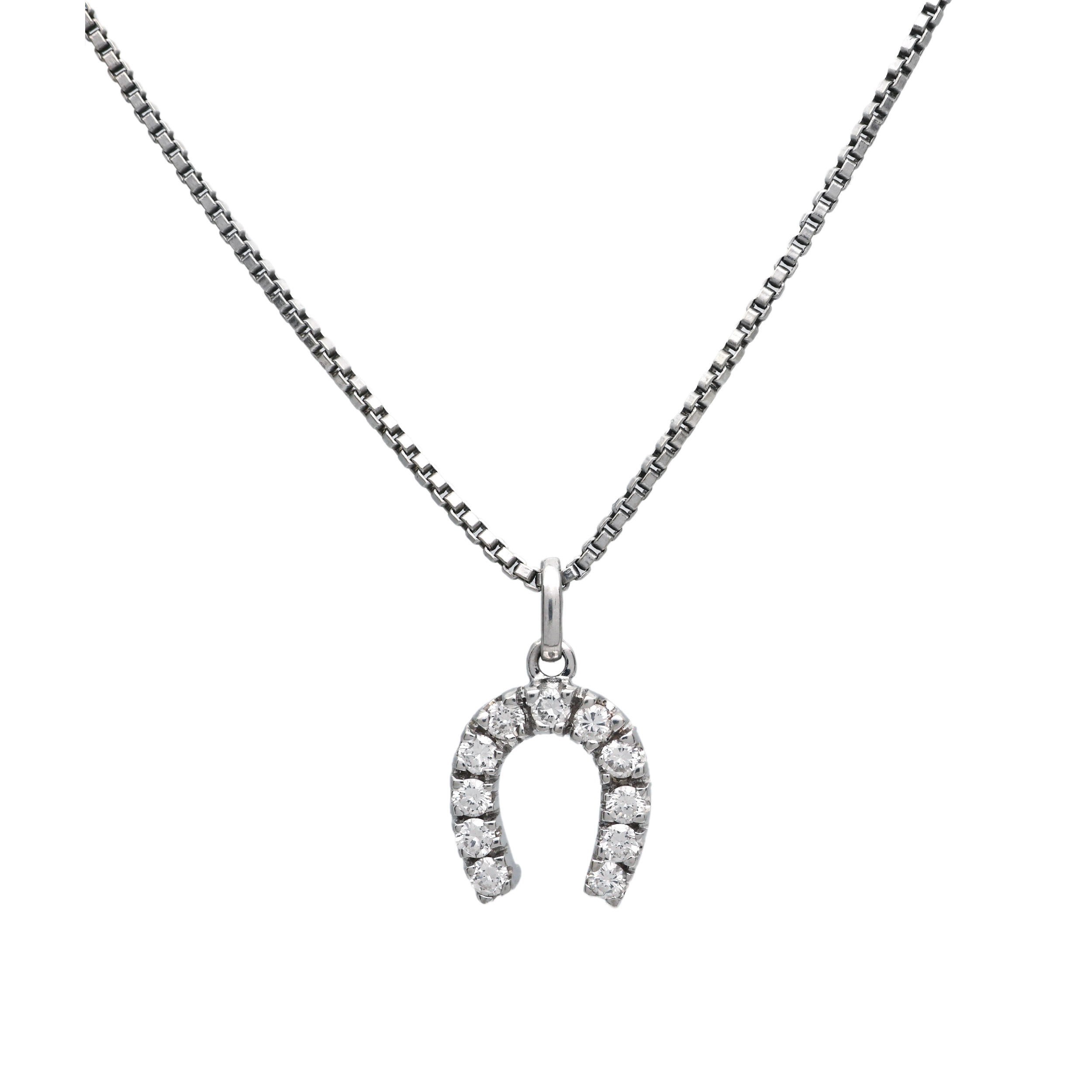 Zlatá podkova s přírodními brilianty 0,40 ct