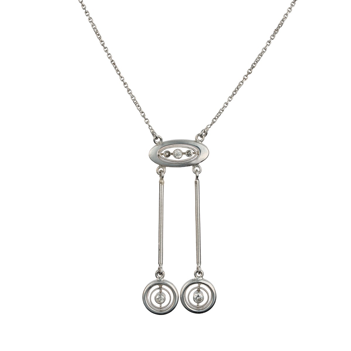 Art Deco náhrdelník z bílého zlata s diamanty