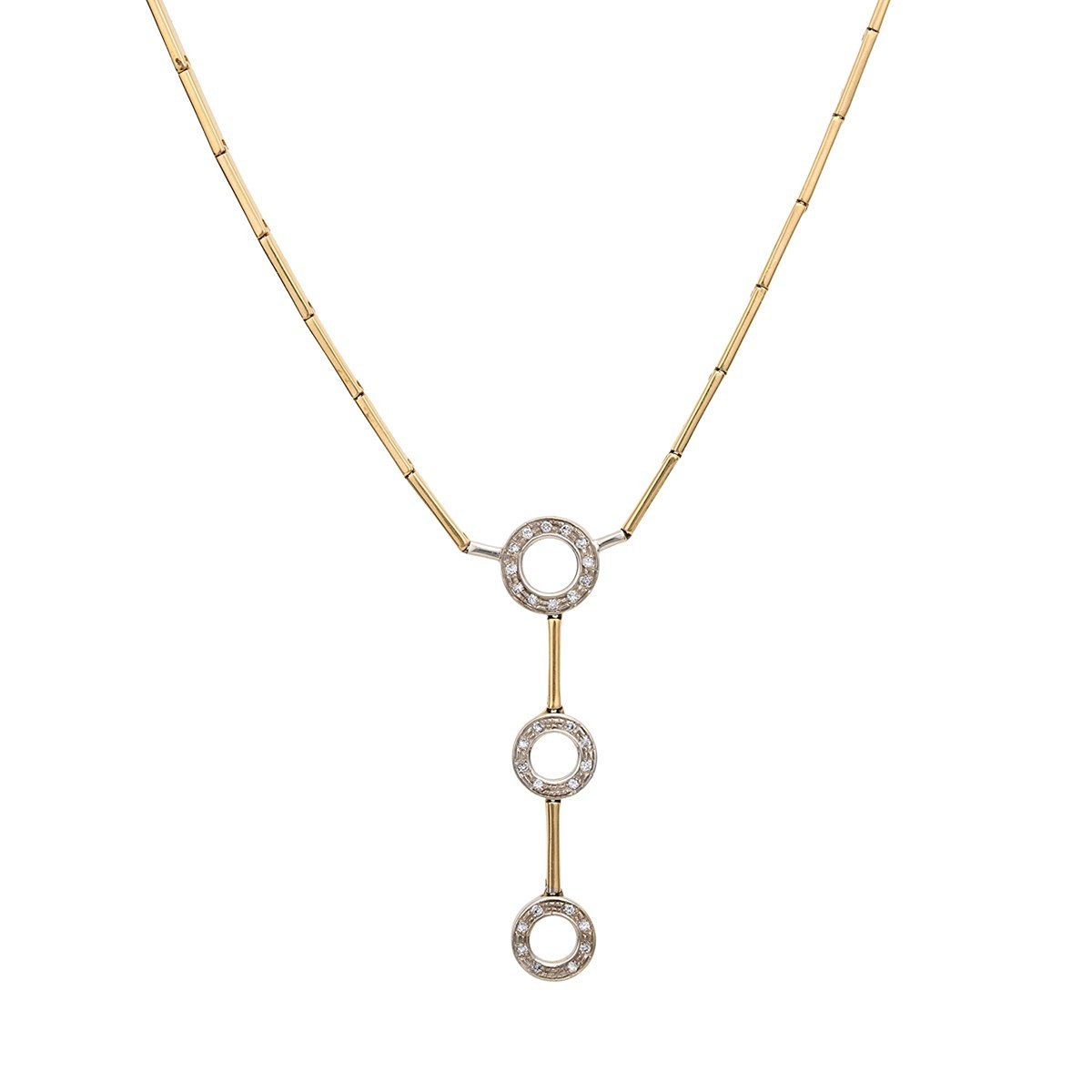 Diamantový náhrdelník ze žlutého zlata 0,14 ct