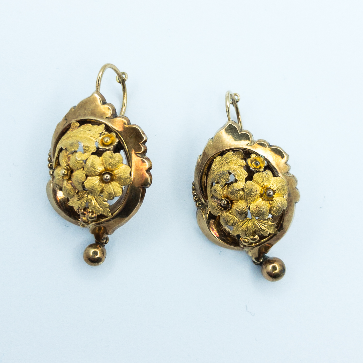 Starožitné zlaté náušnice, Biedermeier