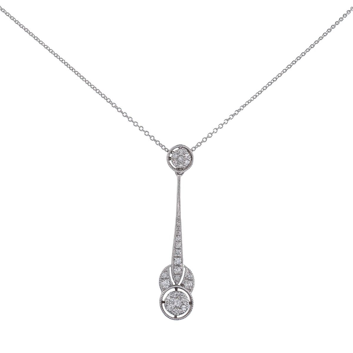 Diamantový náhrdelník z bílého zlata 0,15 ct