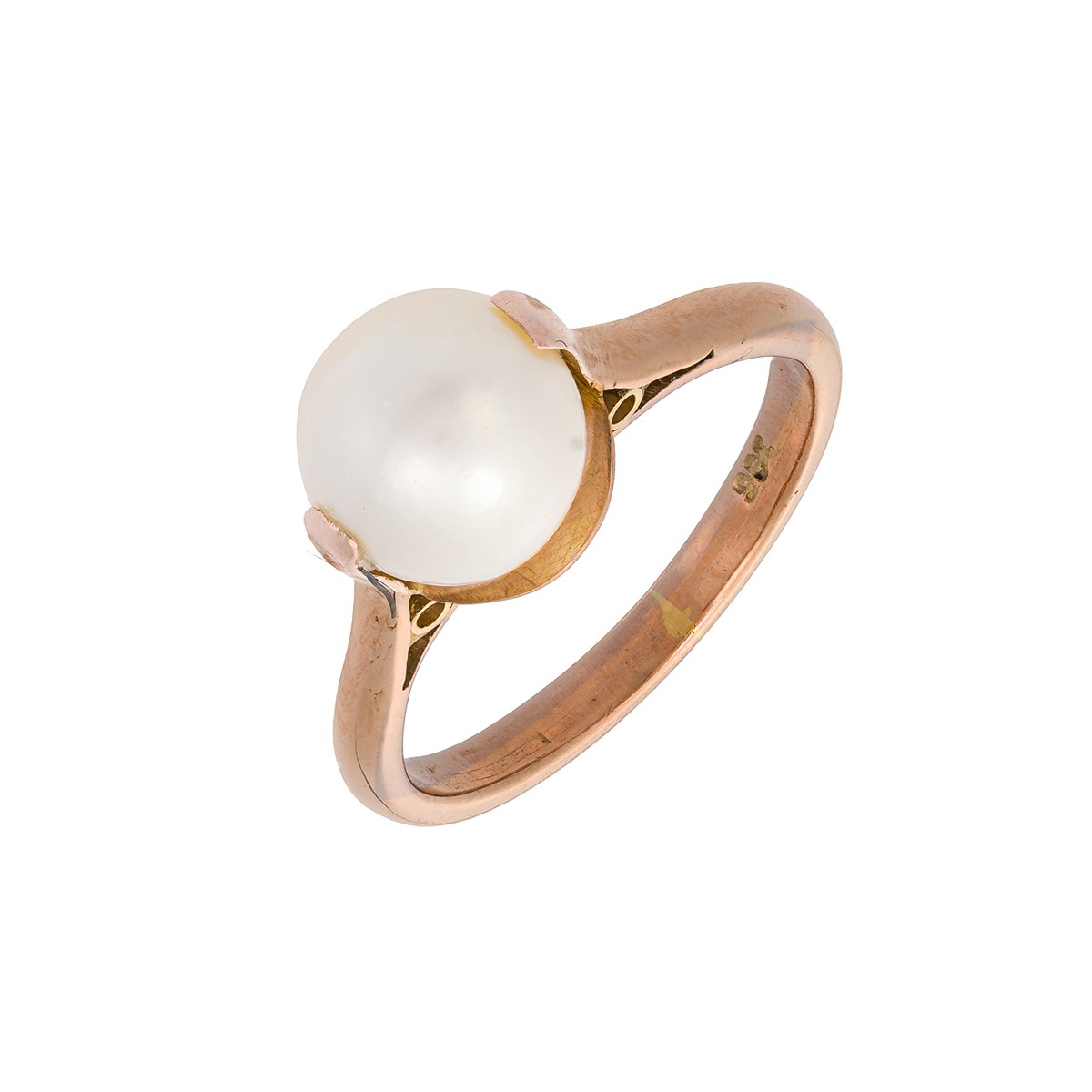 Zlatý prsten s přírodní perlou