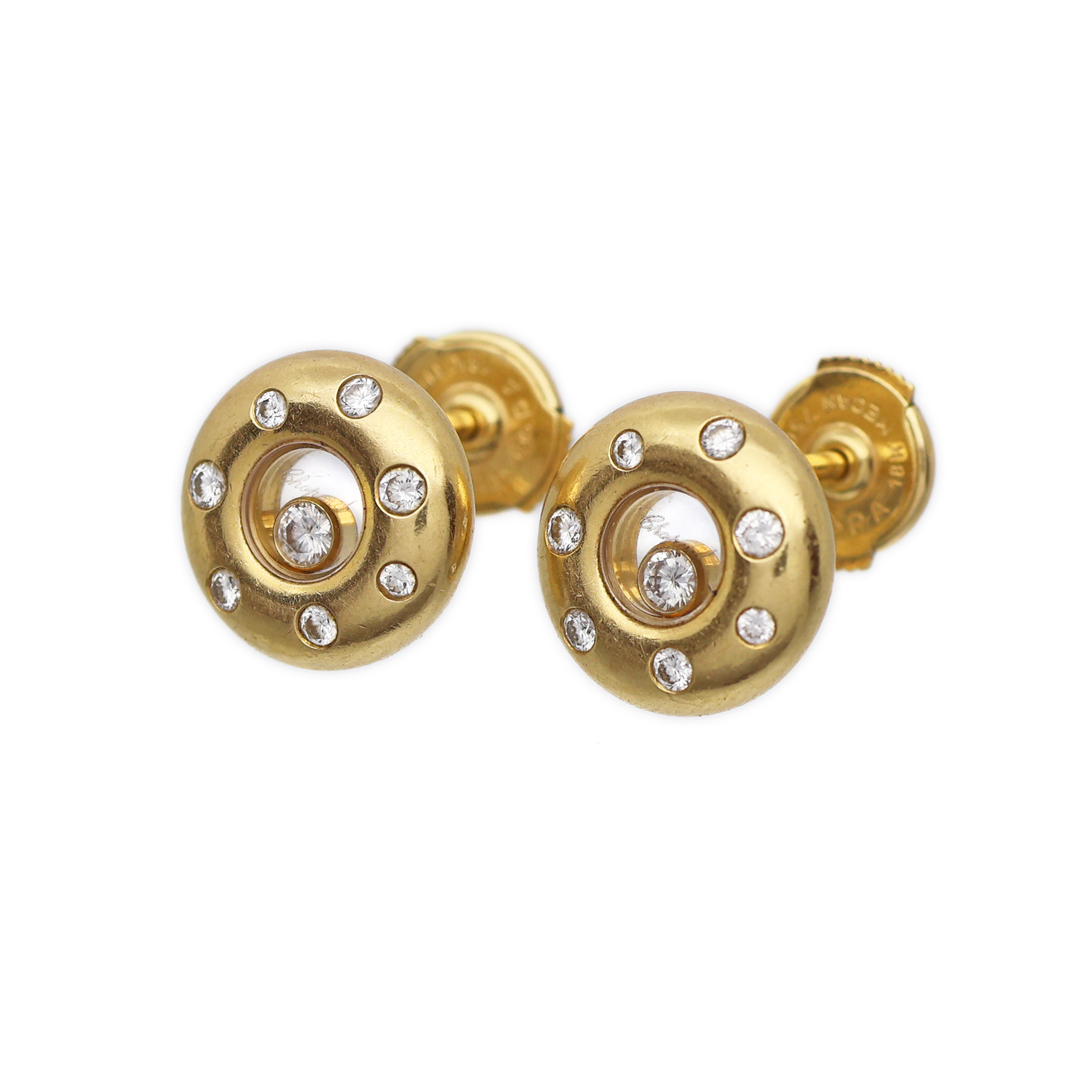 CHOPARD zlaté (18k) náušnice s brilianty