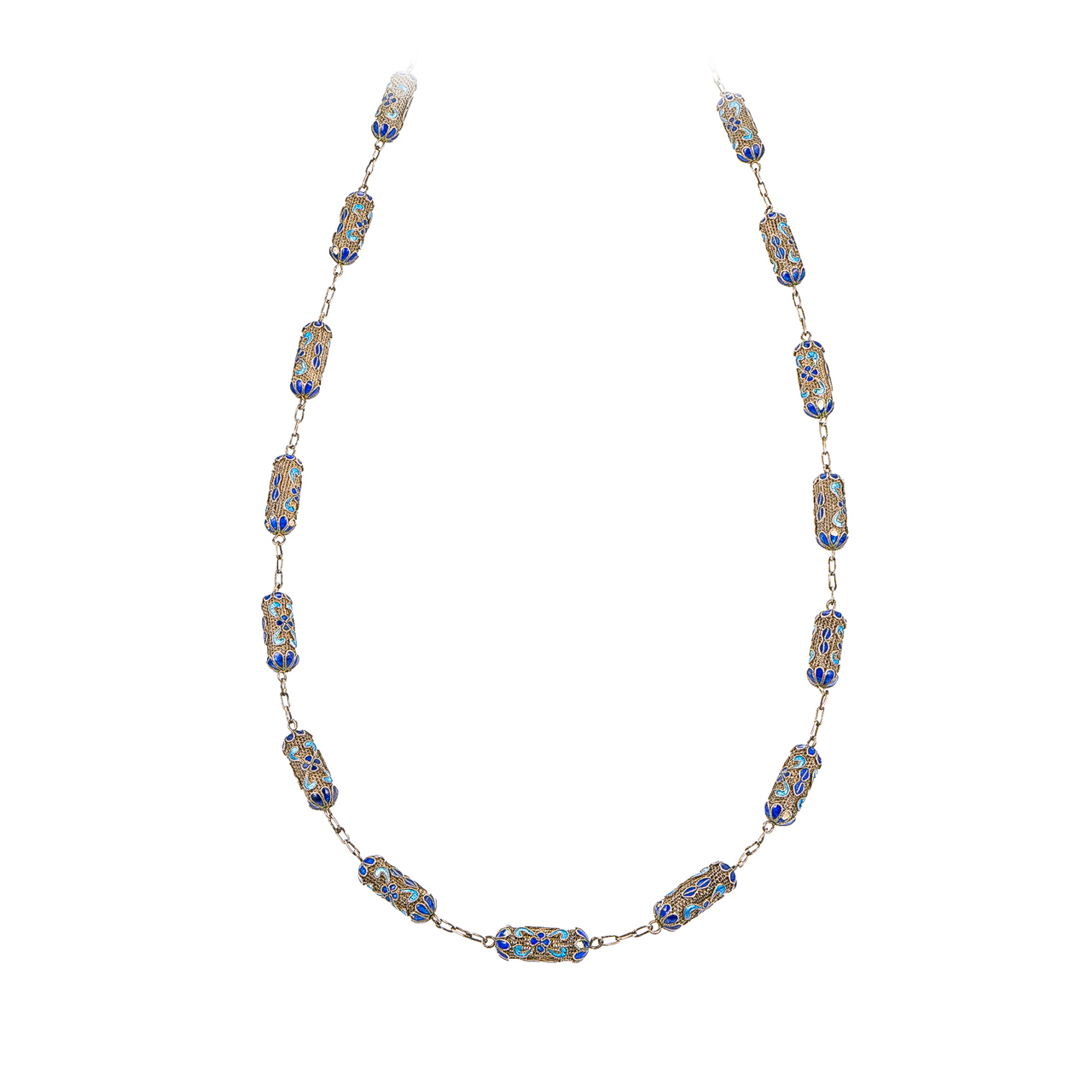 Stříbrný náhrdelník se smalty