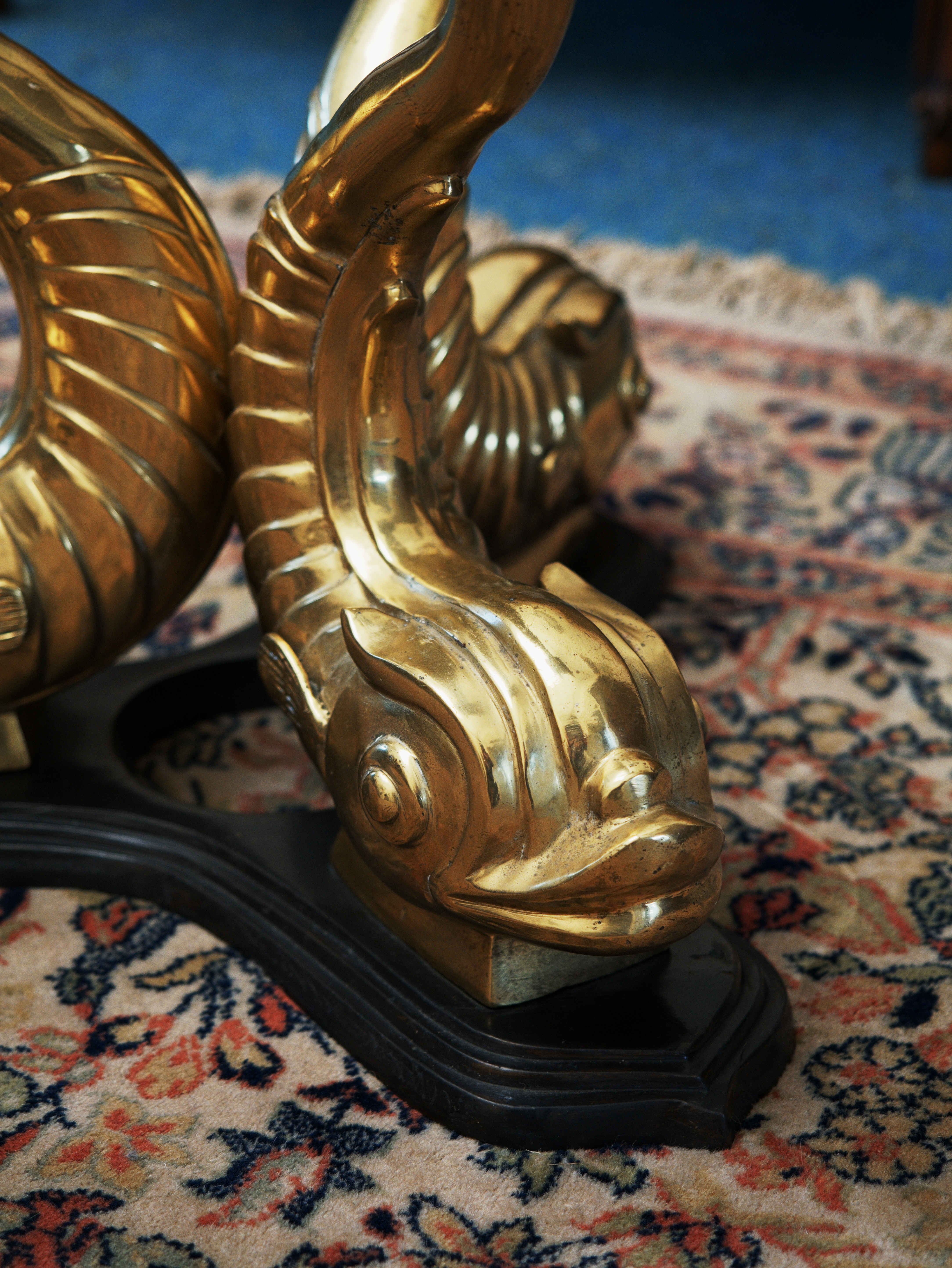 Vintage konferenční stolek Hollywood regency s delfíny - 5