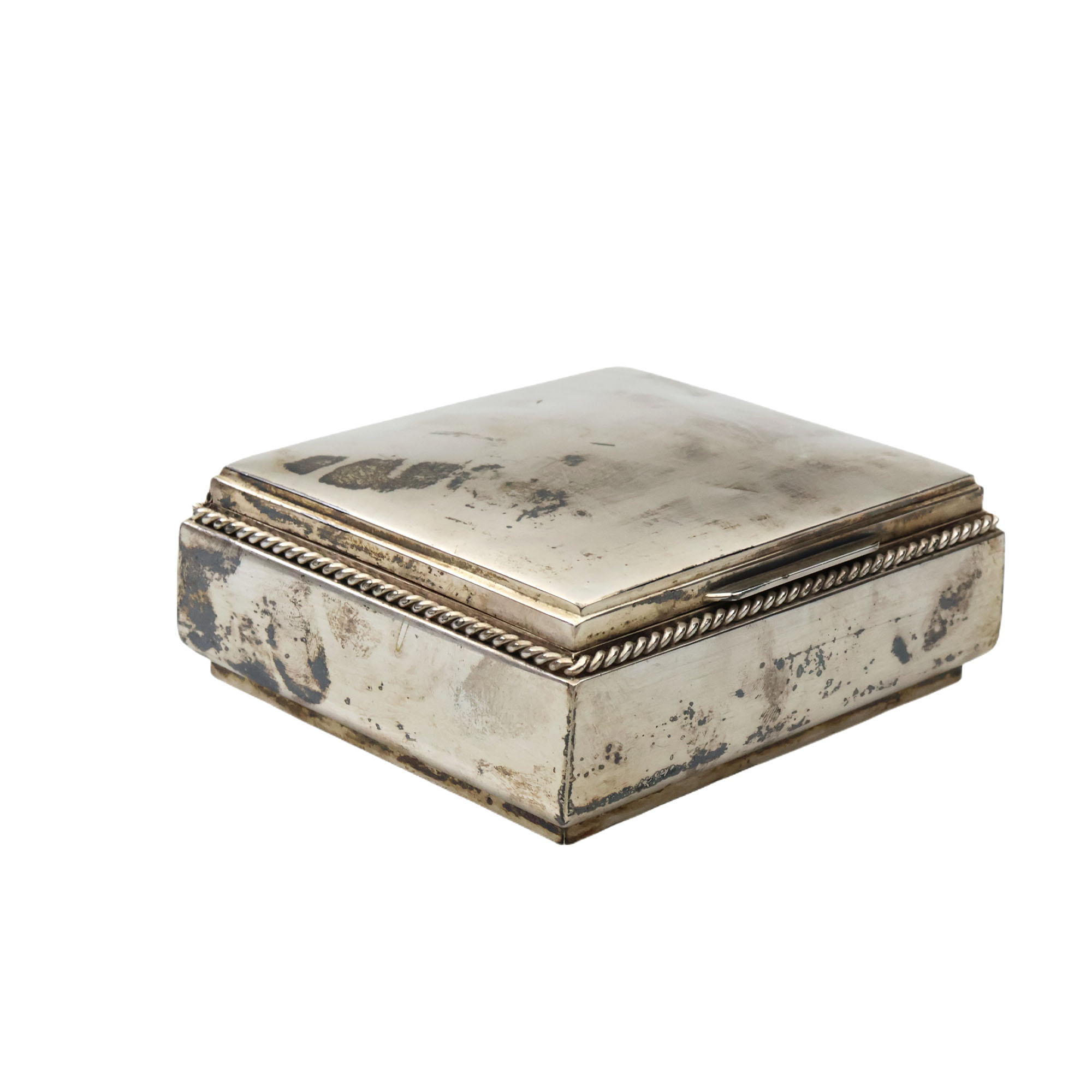 Starožitná stříbrná dóza