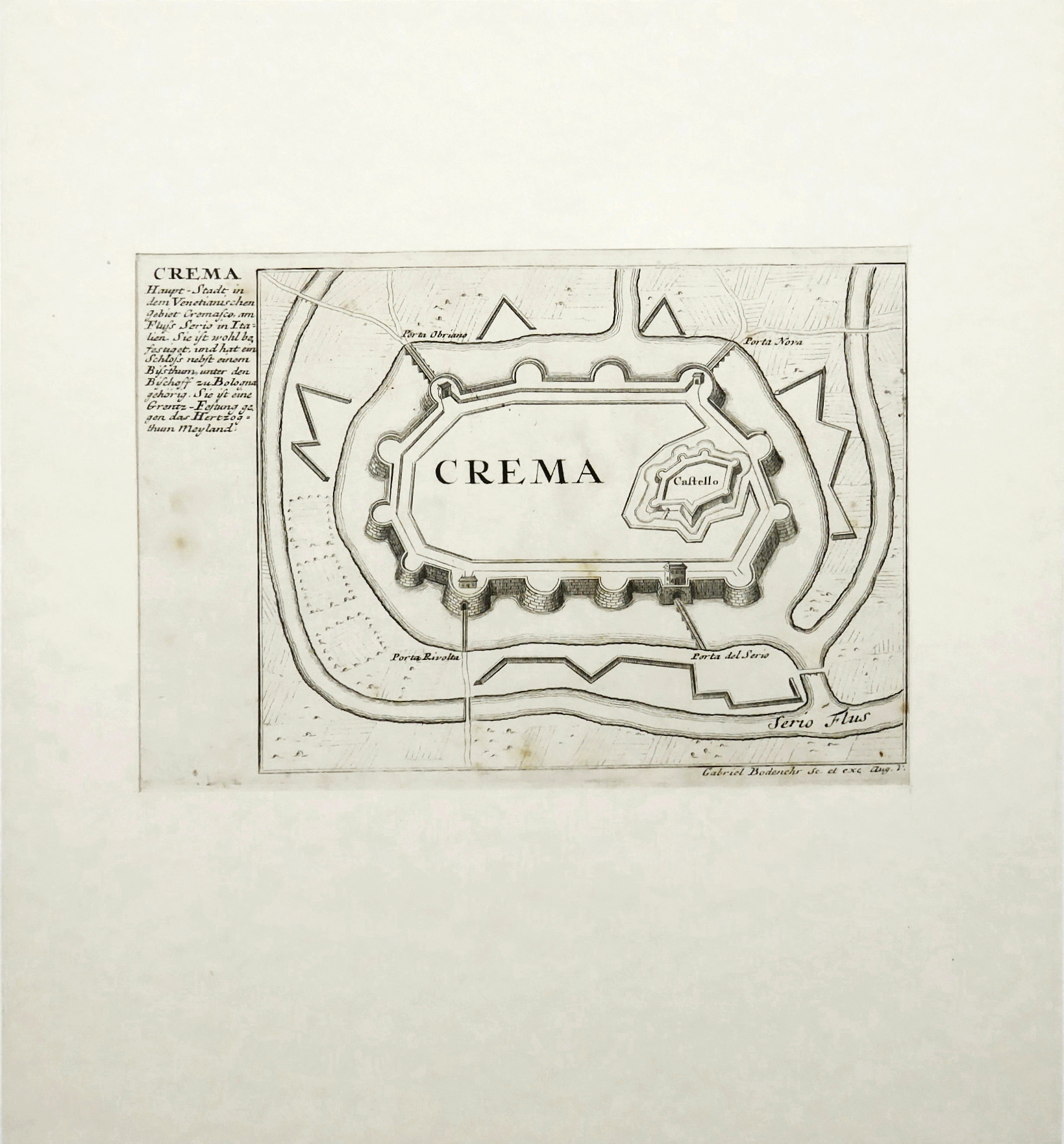 Bodenehr Gabriel starší – Crema, plán města
