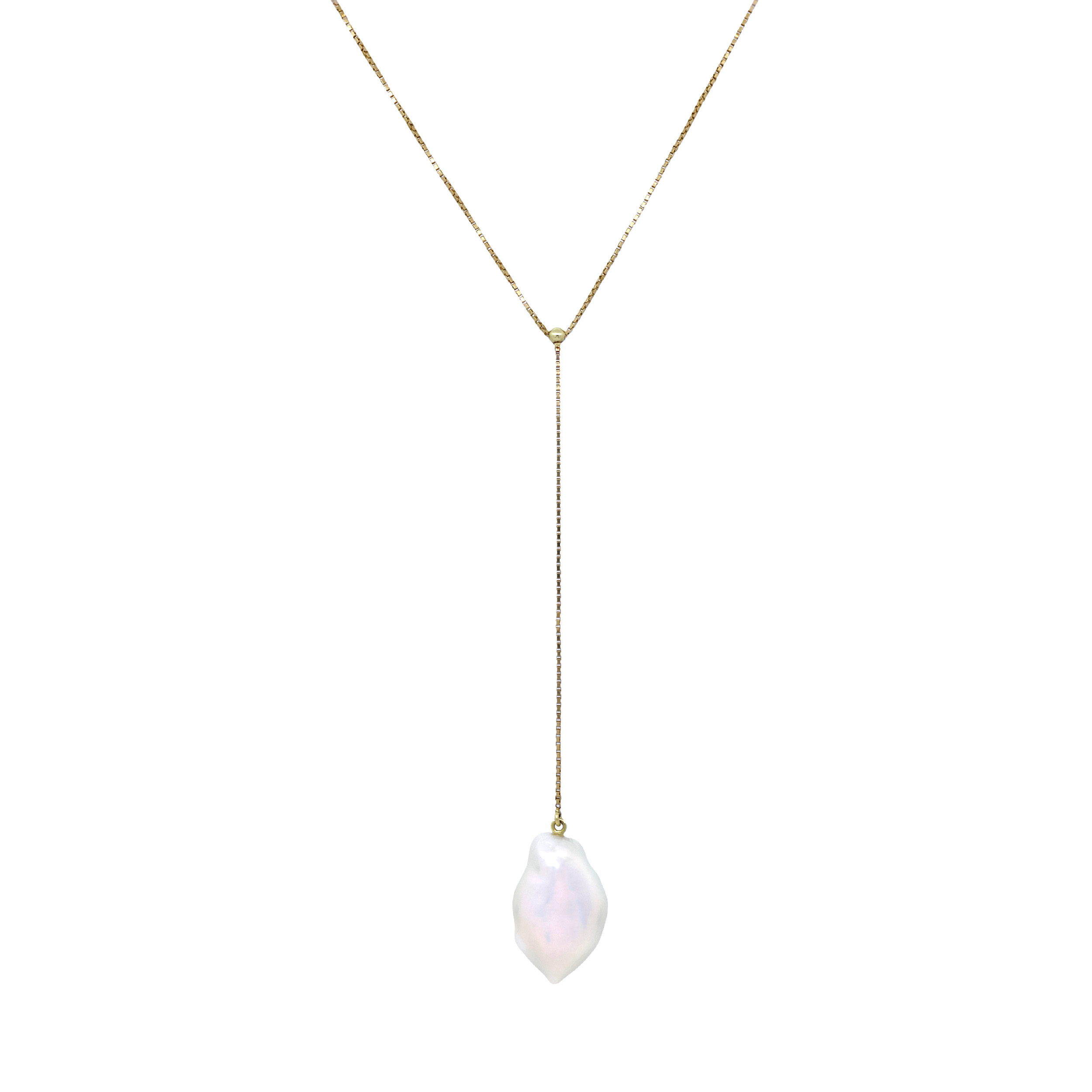 Barokní perla se zlatým řetízkem