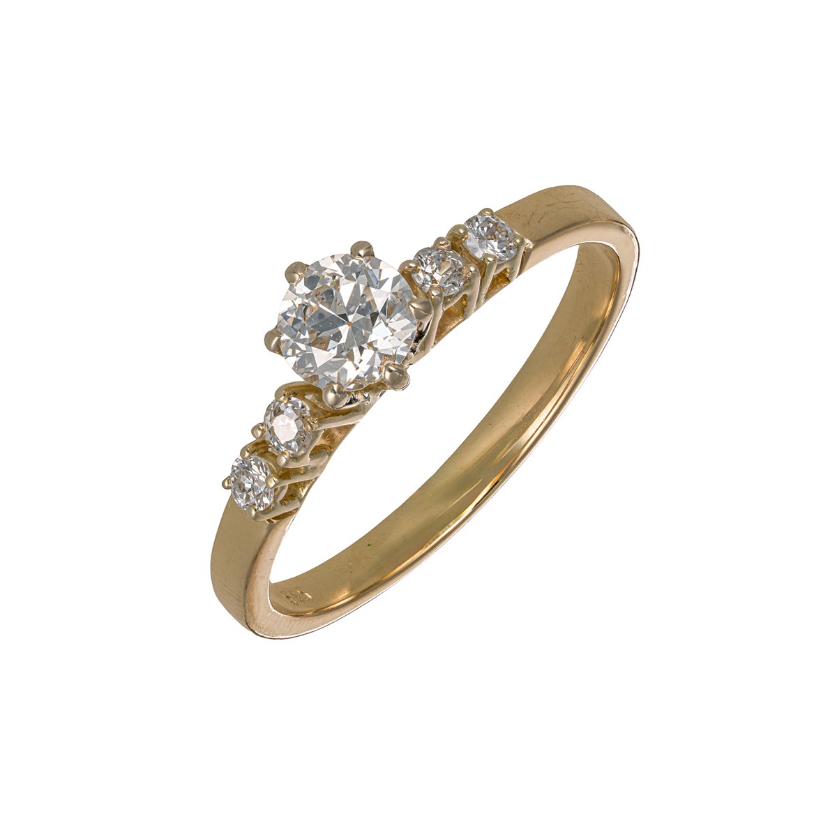 Diamantový prsten ze žlutého zlata s diamanty 0,96 ct – certifikováno