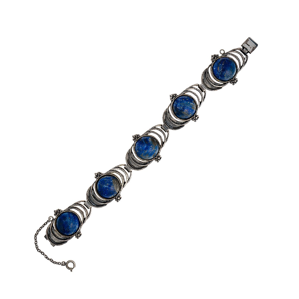 Stříbrný náramek s lapis lazuli, dominatní a výrazný šperk