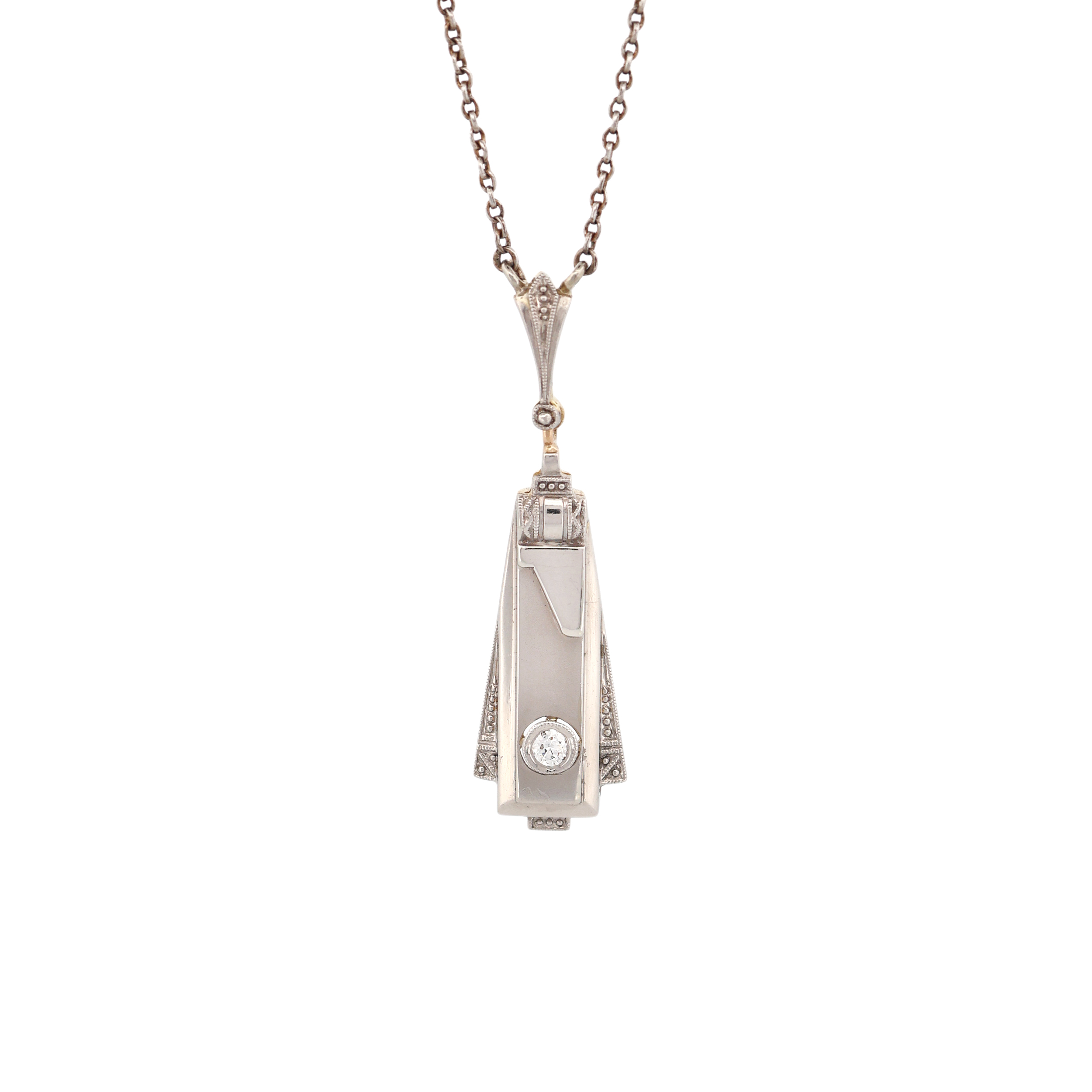 Art Deco náhrdelník s přírodním diamantem
