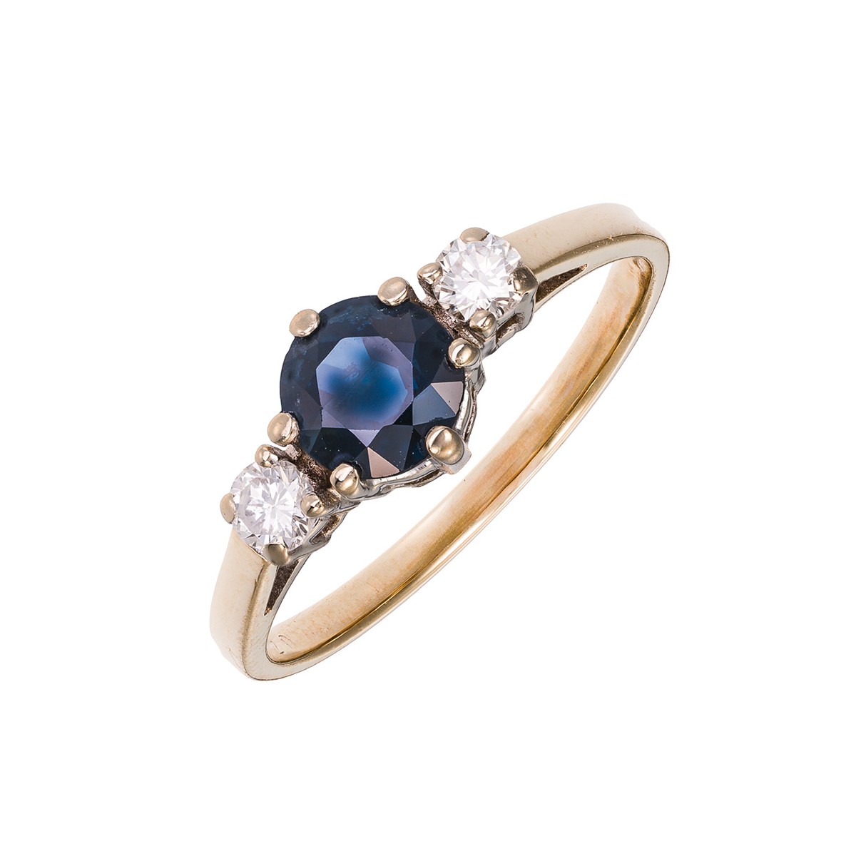 Safírový prsten 0,80 ct s diamanty z bílého zlata
