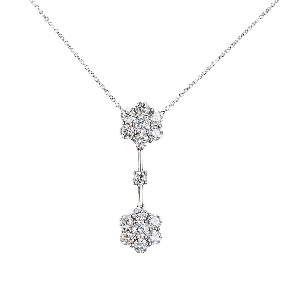 Luxusní diamantový náhrdelník 1,35 ct, z bílého zlata