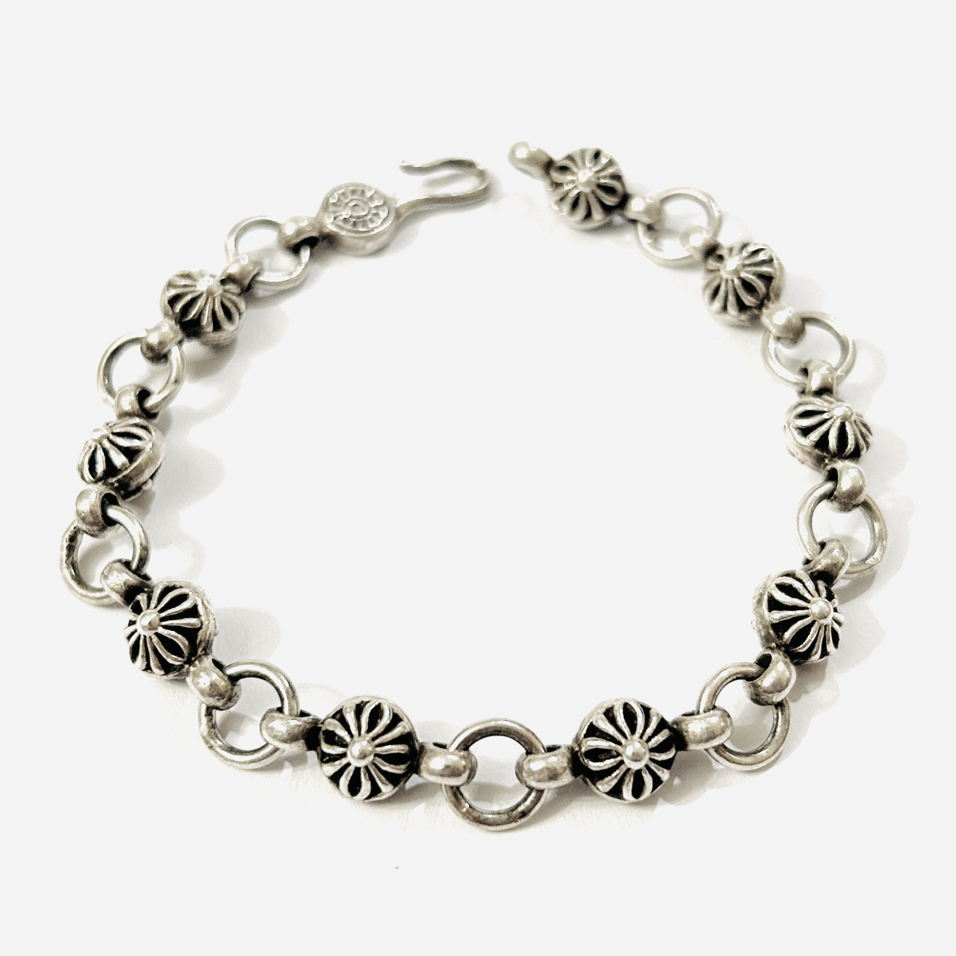 Stříbrný článkový náramek – alá Chrome Hearts