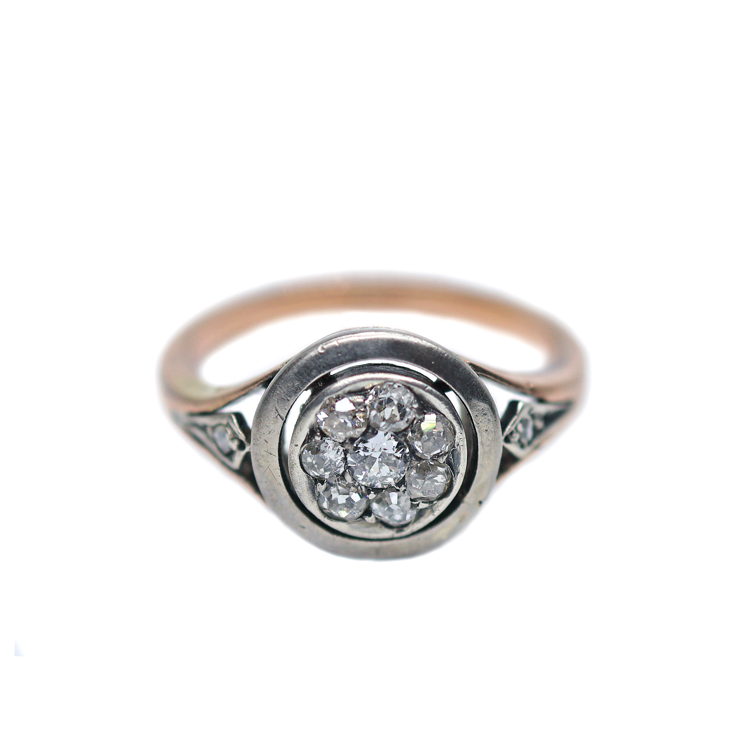 Art Deco zlatý prsten s diamanty 0,20 ct