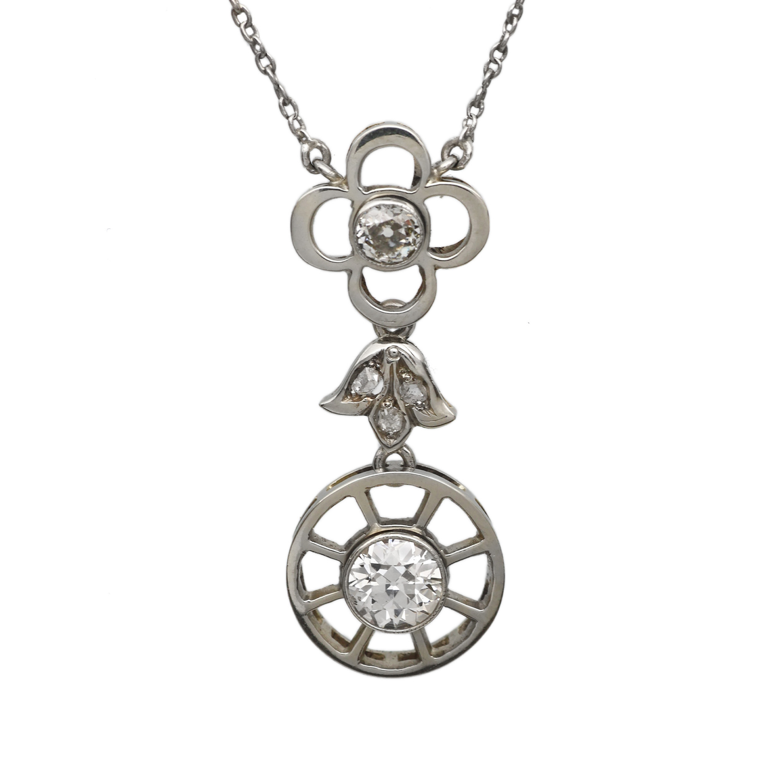 Art deco zlatý náhrdelník s přírodními diamanty 1,20 ct + CERTIFIKÁT