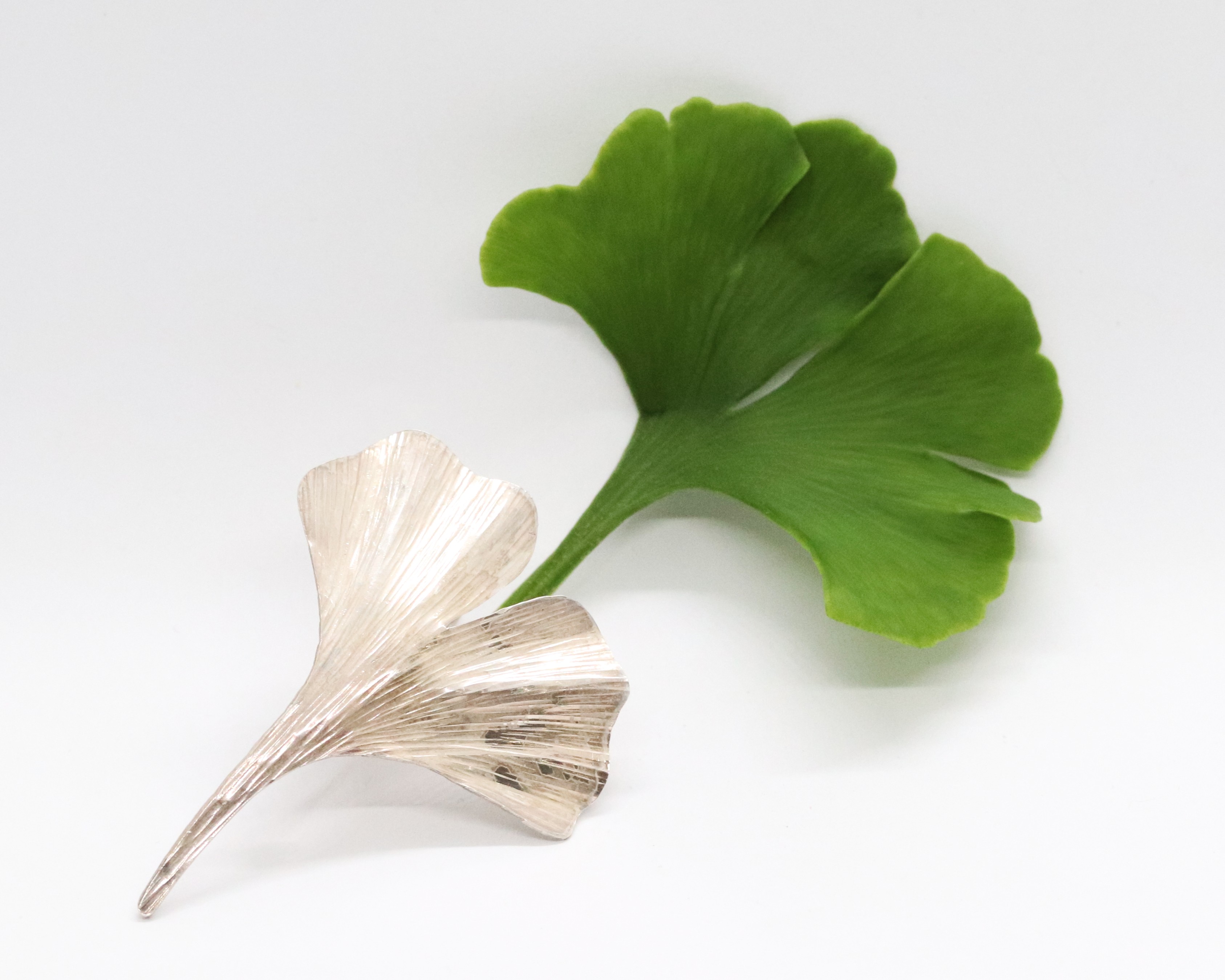 Stříbrná brož - Ginkgo biloba