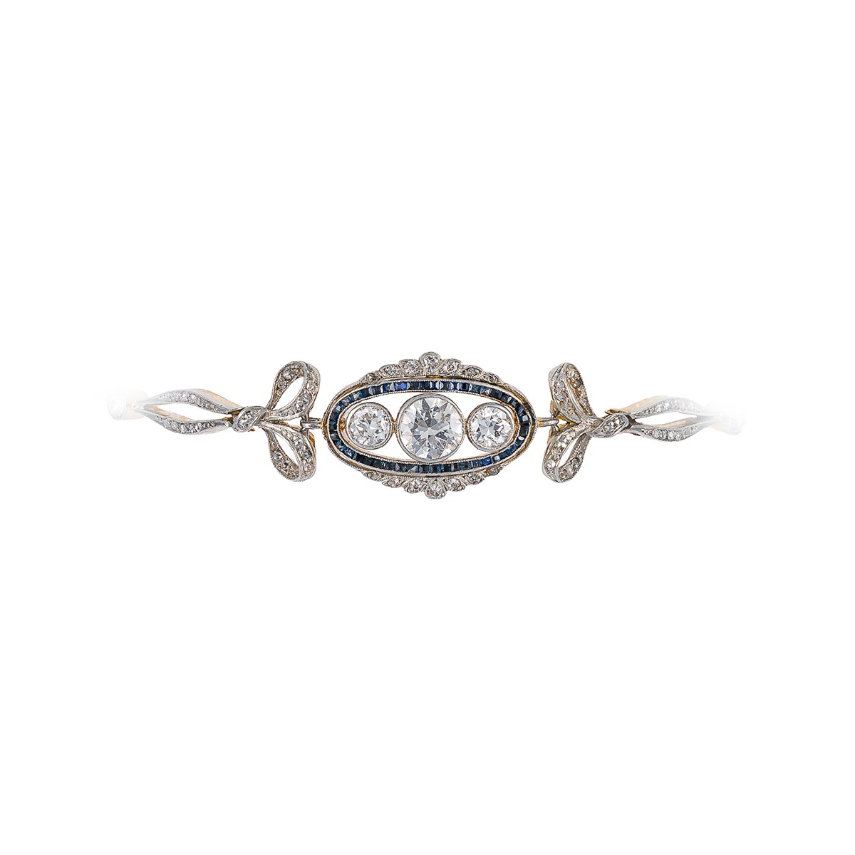 Art Deco diamantový náramek s vzácnými bílými diamanty 1,65 ct