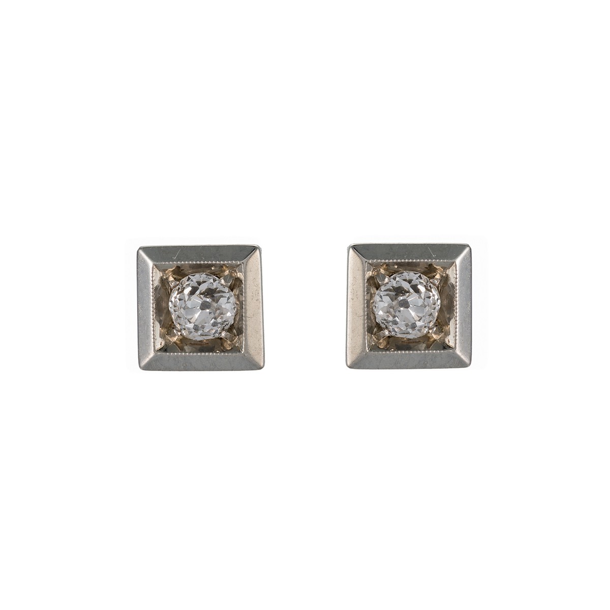 Art Deco diamantové náušnice 0,37 ct – certifikováno