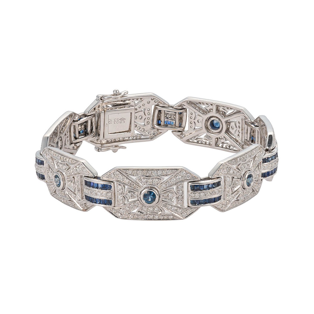 Luxusní diamantový náramek 3,15 ct s přírodními safíry 3,10 ct