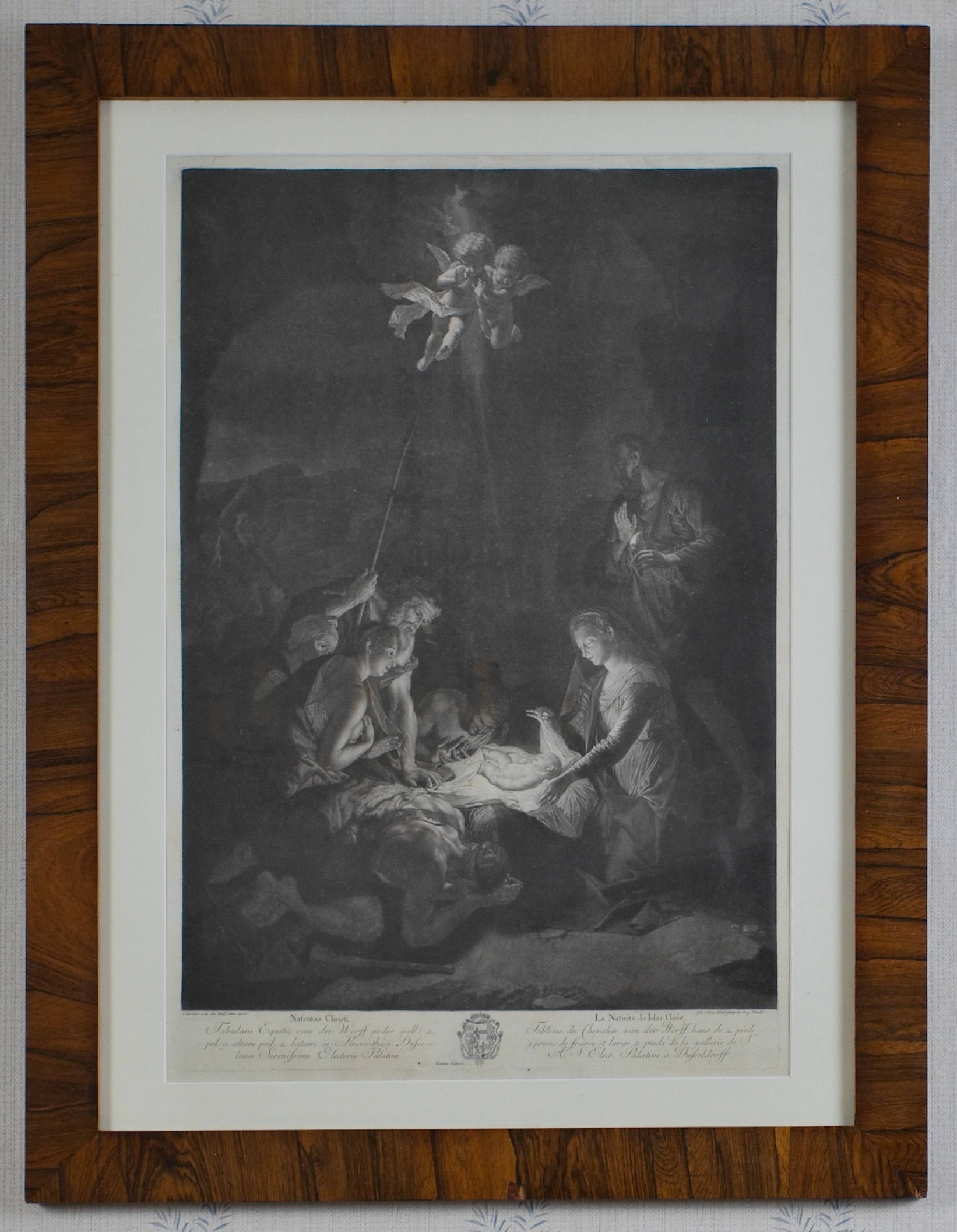 Johann Elias Haid podle Adriaena van der Werffa – Narození Krista, mezzotinta, kolem roku 1770
