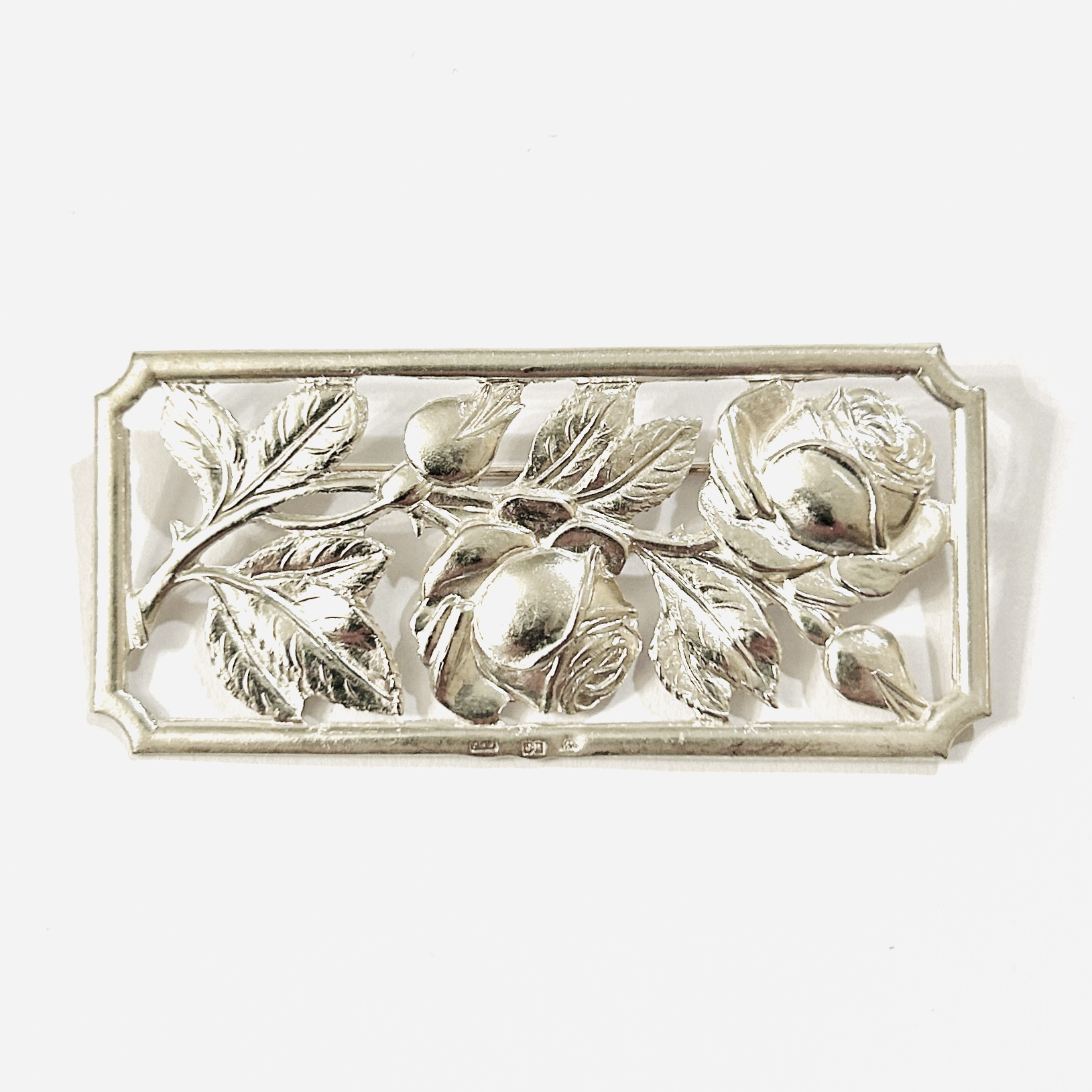 Stříbrná art-deco brož „růže“ – Jaroslav Mikolášek