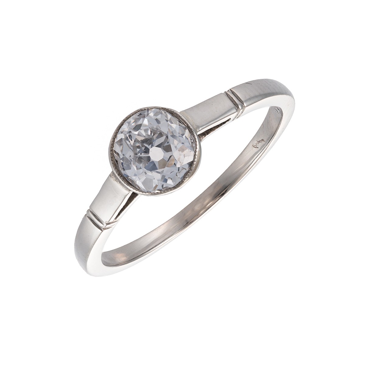 Art Deco solitérní diamantový prsten z bílého zlata 0,76 ct – certifikováno