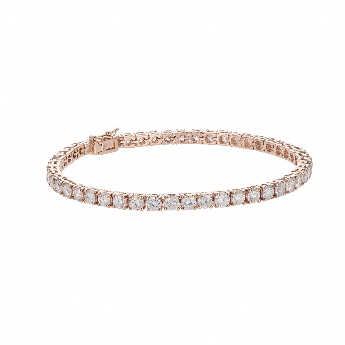 Luxusní diamantový tenisový náramek z růžového zlata 6,0 ct