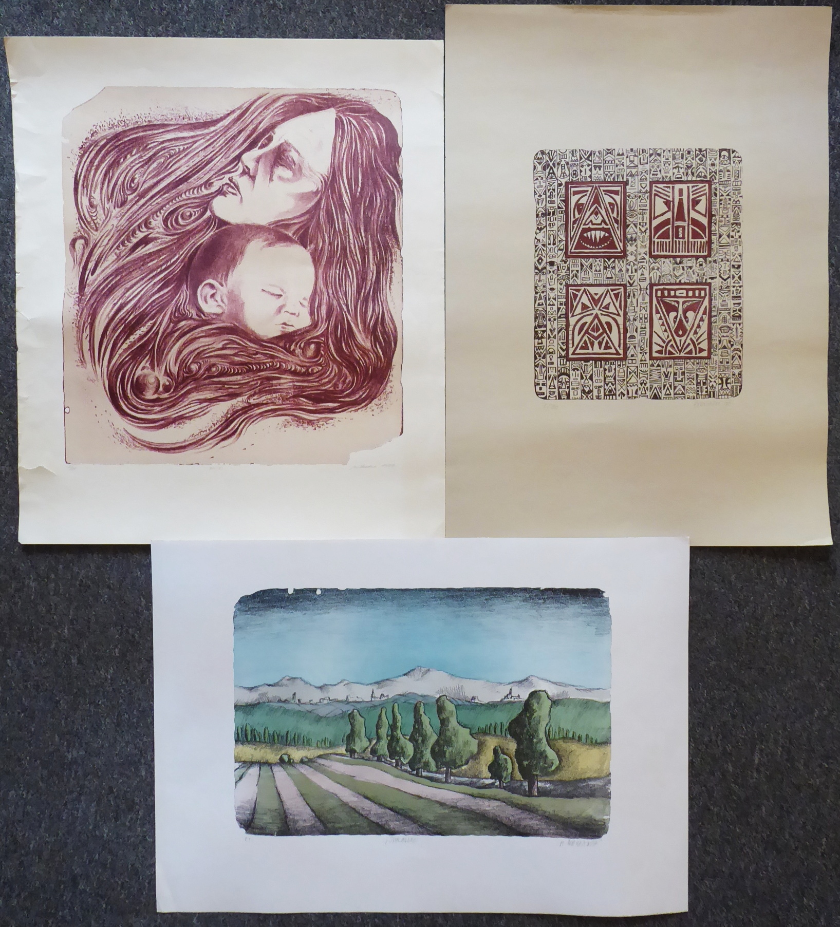 Tři litografie – Neškodná, Nováková, Sobotková