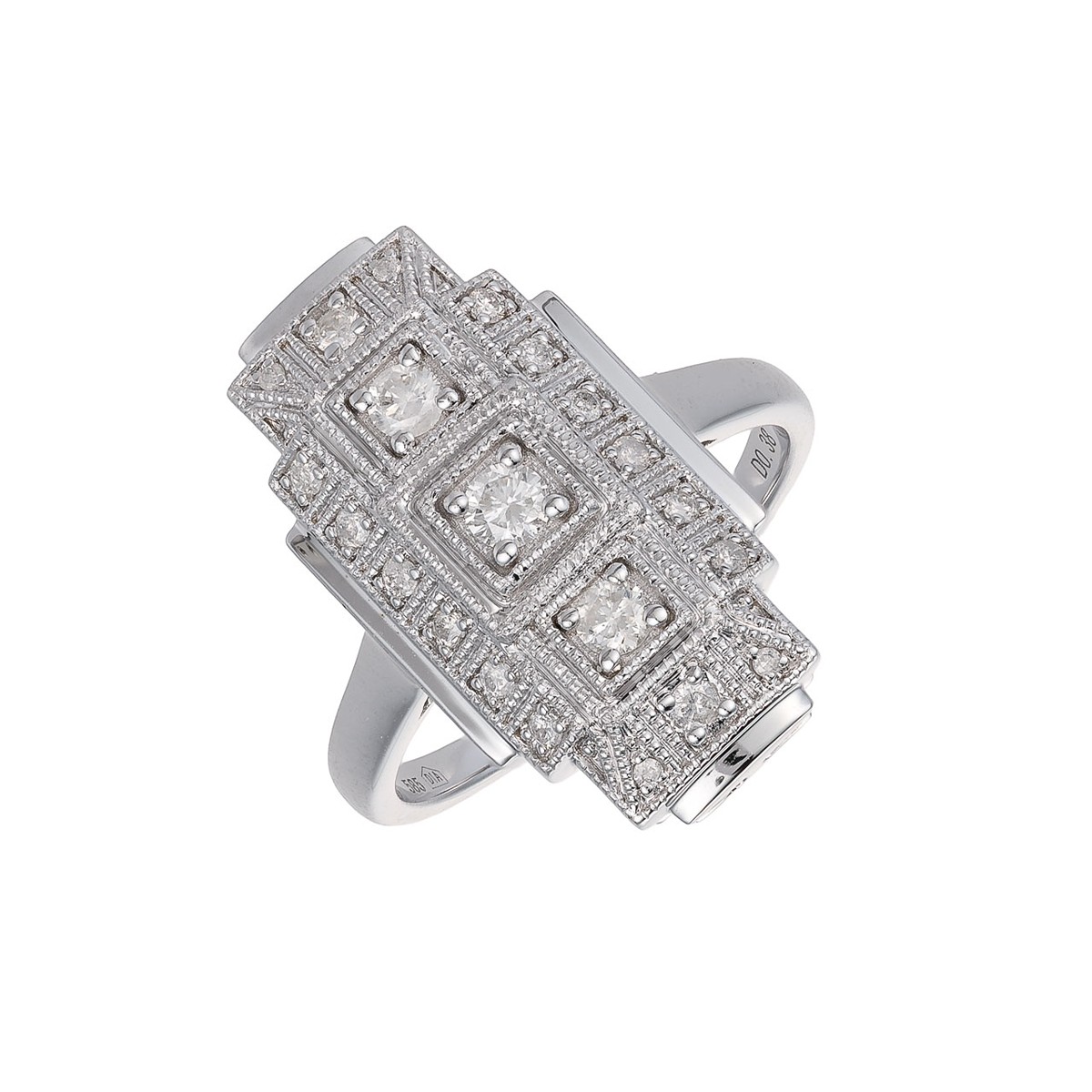 Zlatý prsten ve stylu Art Deco s přírodními diamanty 0,37 ct