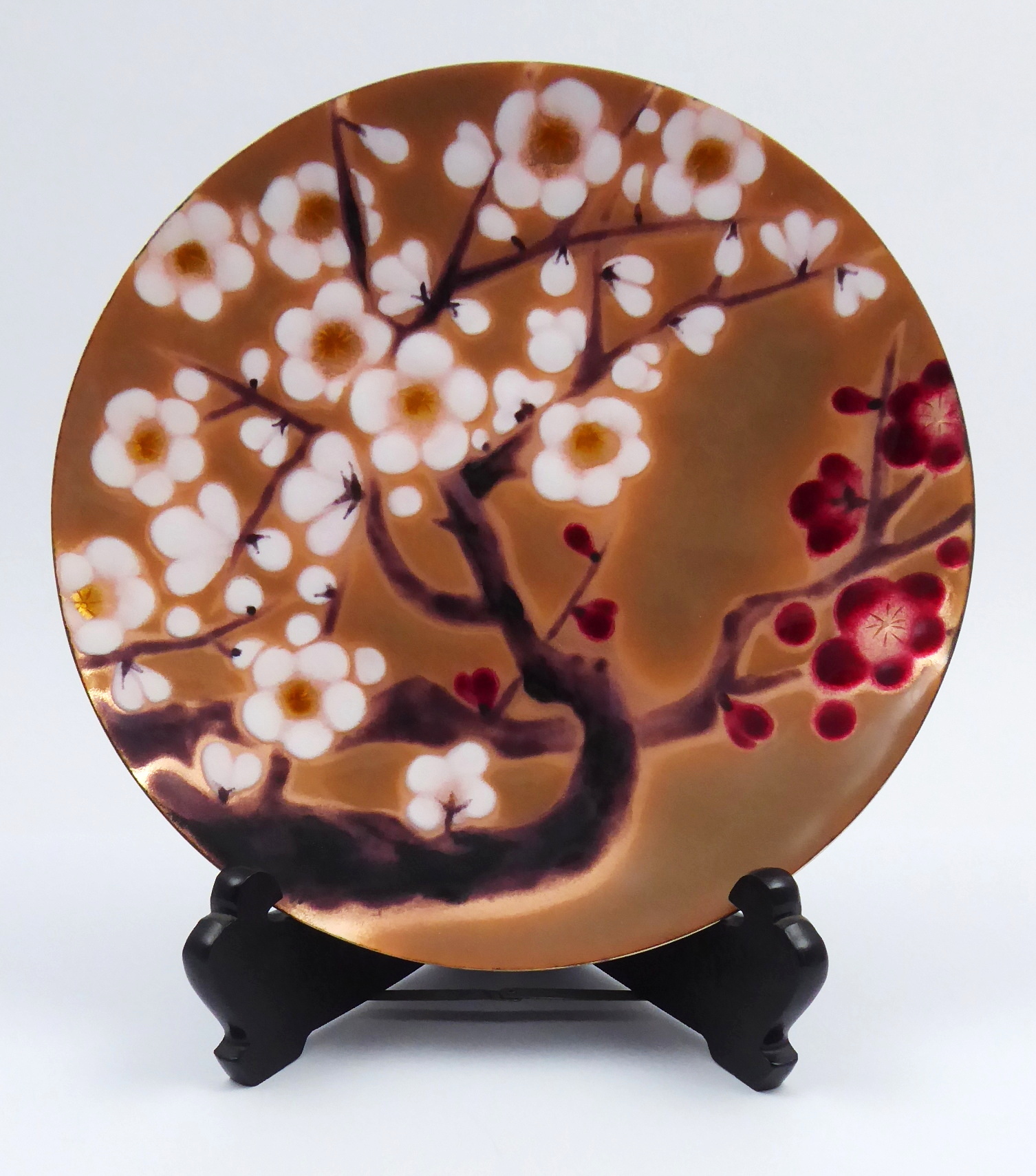 Ando Cloisonné – Talíř s květy sakury a švestky