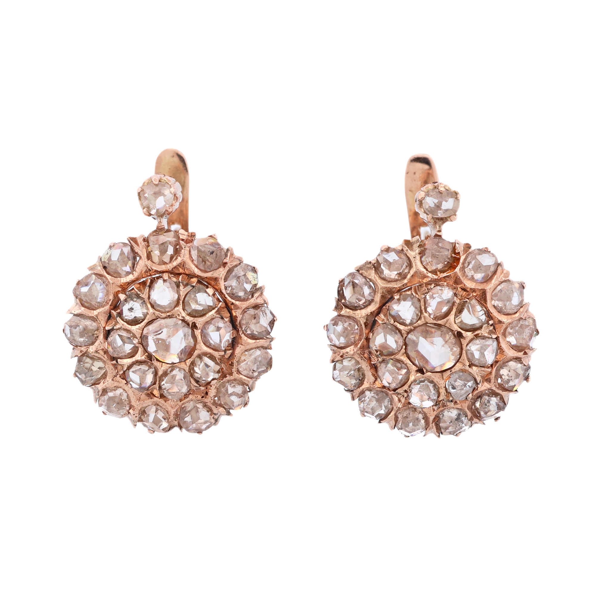 Starožitné zlaté náušnice s přírodními diamanty 2,5 ct