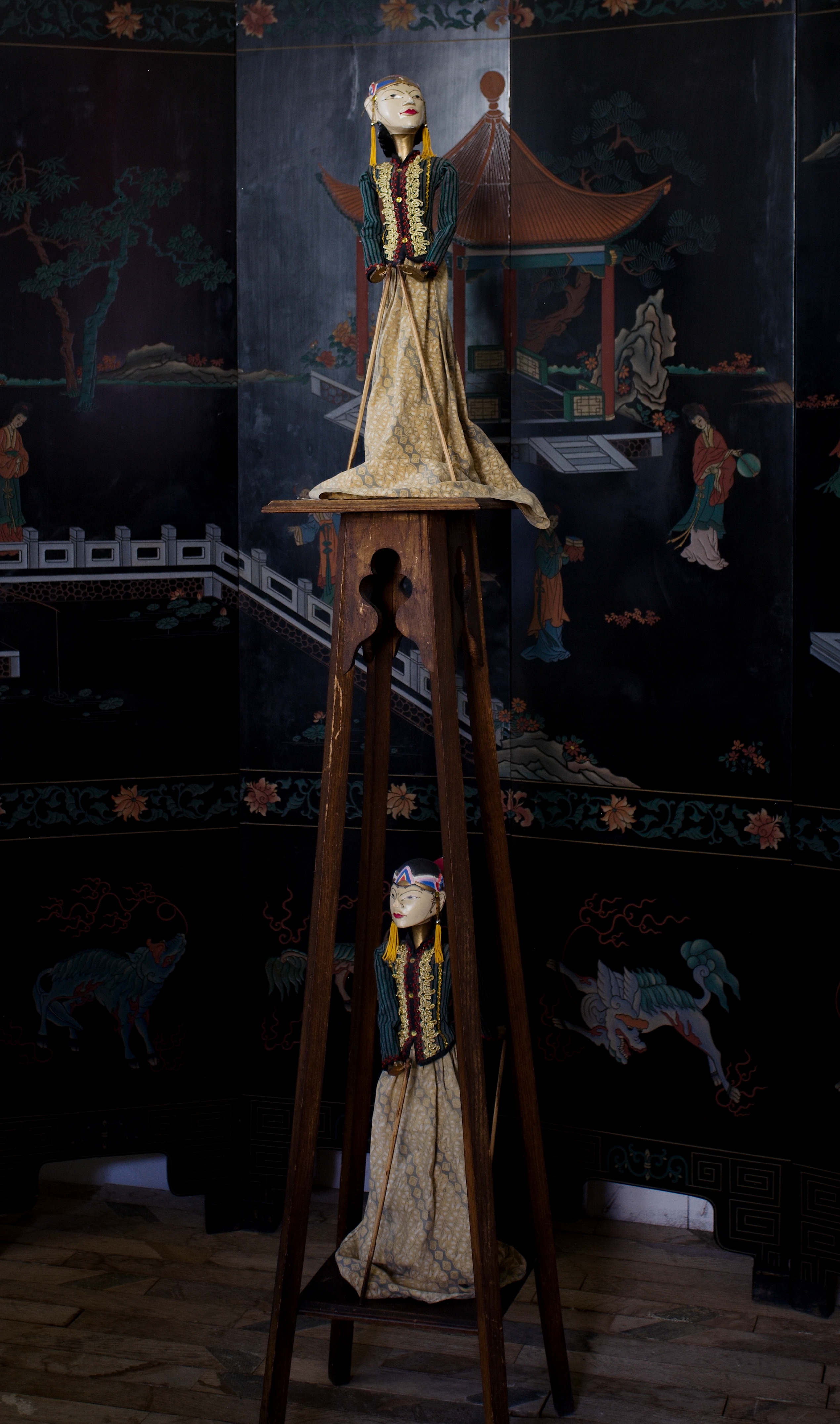 Pár tradičních indonéských loutek Wayang Golek