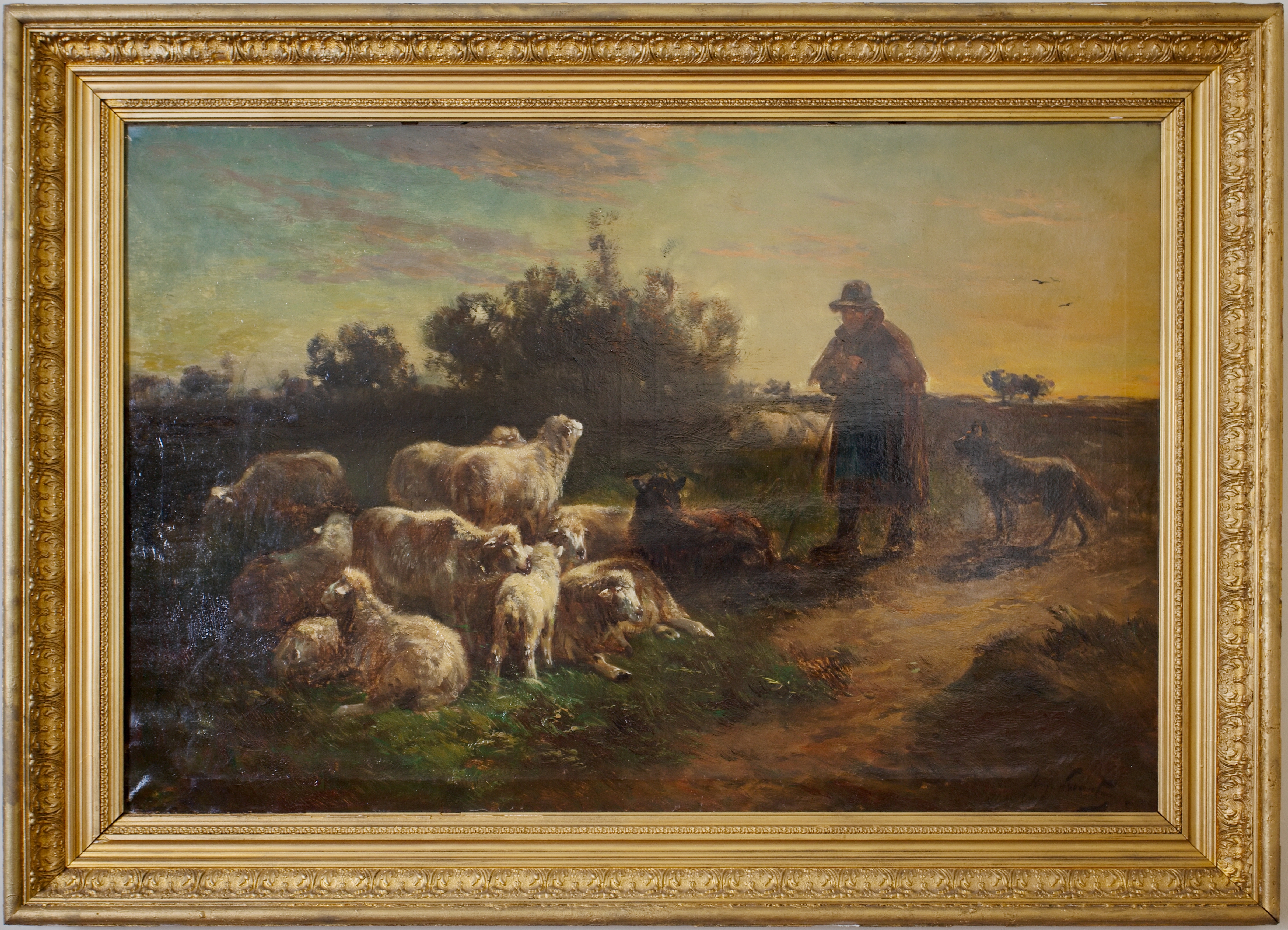 Pastýř se stádem ovcí Henry Schouten 144 X 105 cm
