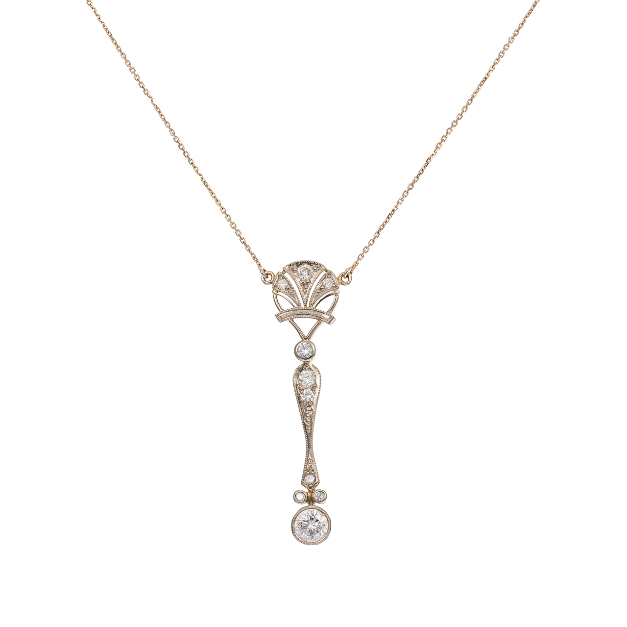 Luxusní zlatý náhrdelník s vzácně bílými přírodními diamanty 1,17 ct – certifikováno