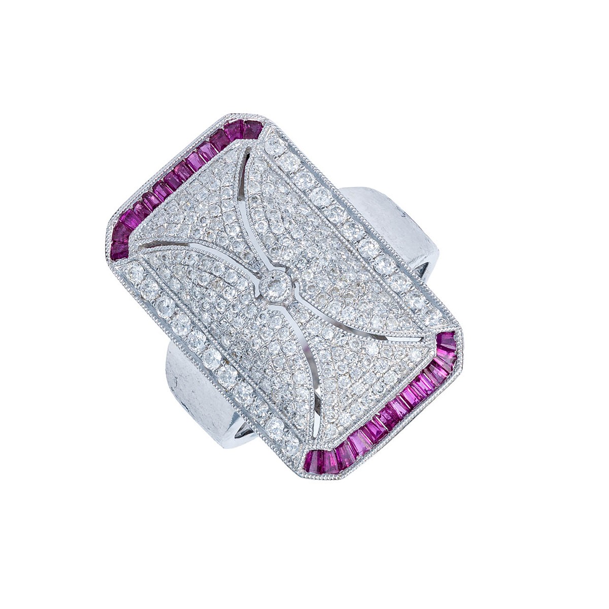 Luxusní diamantový prsten 0,90 ct s rubíny 0,60 ct