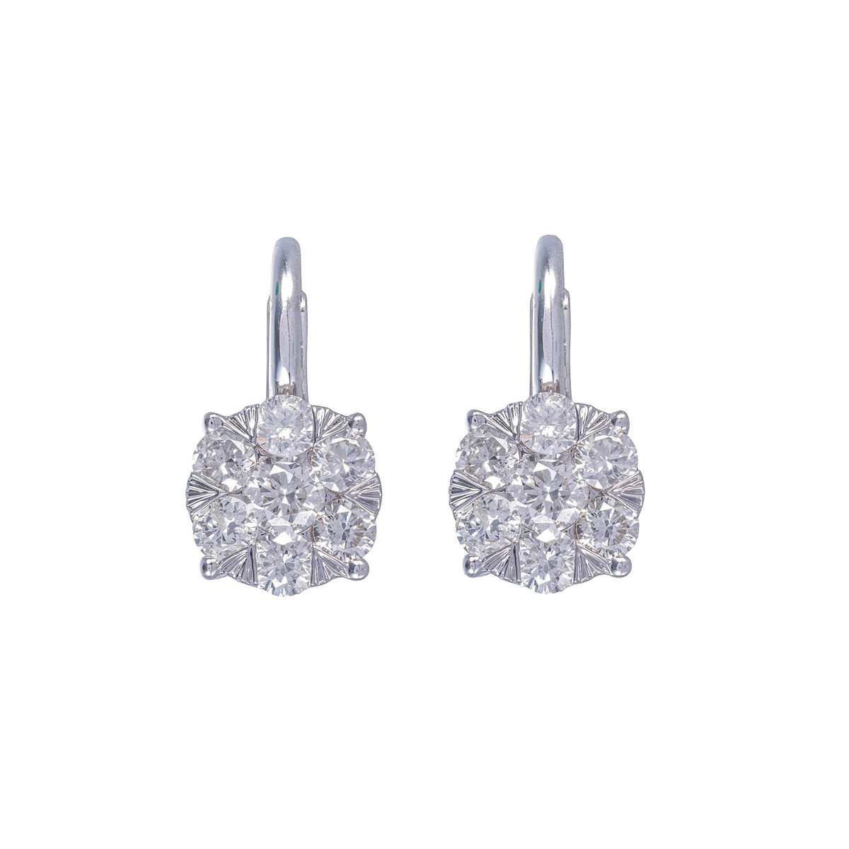 Diamantové náušnice z bílého zlata s diamanty 1,14 ct