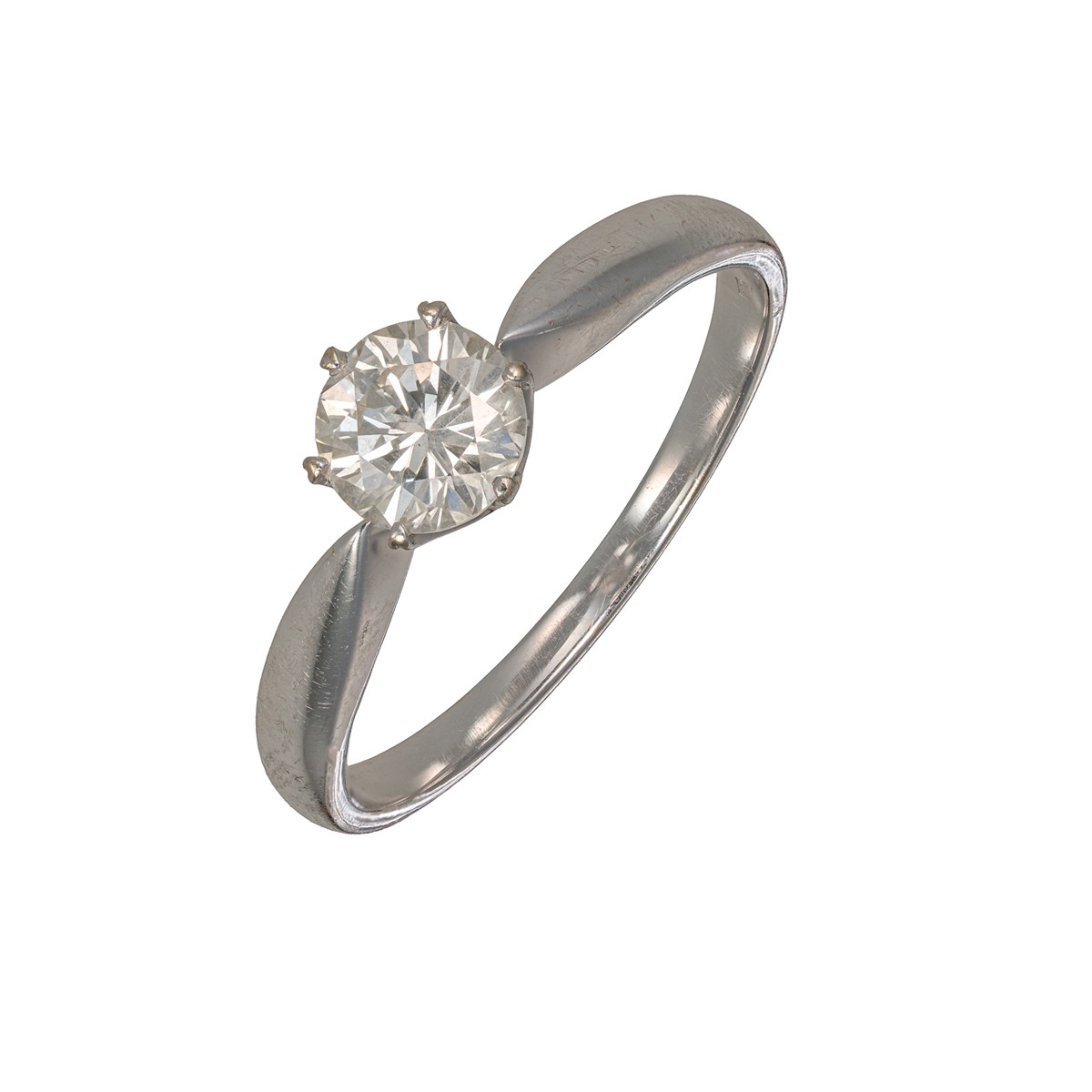 Solitérní prsten z bílého zlata s přírodním diamantem 0,67 ct