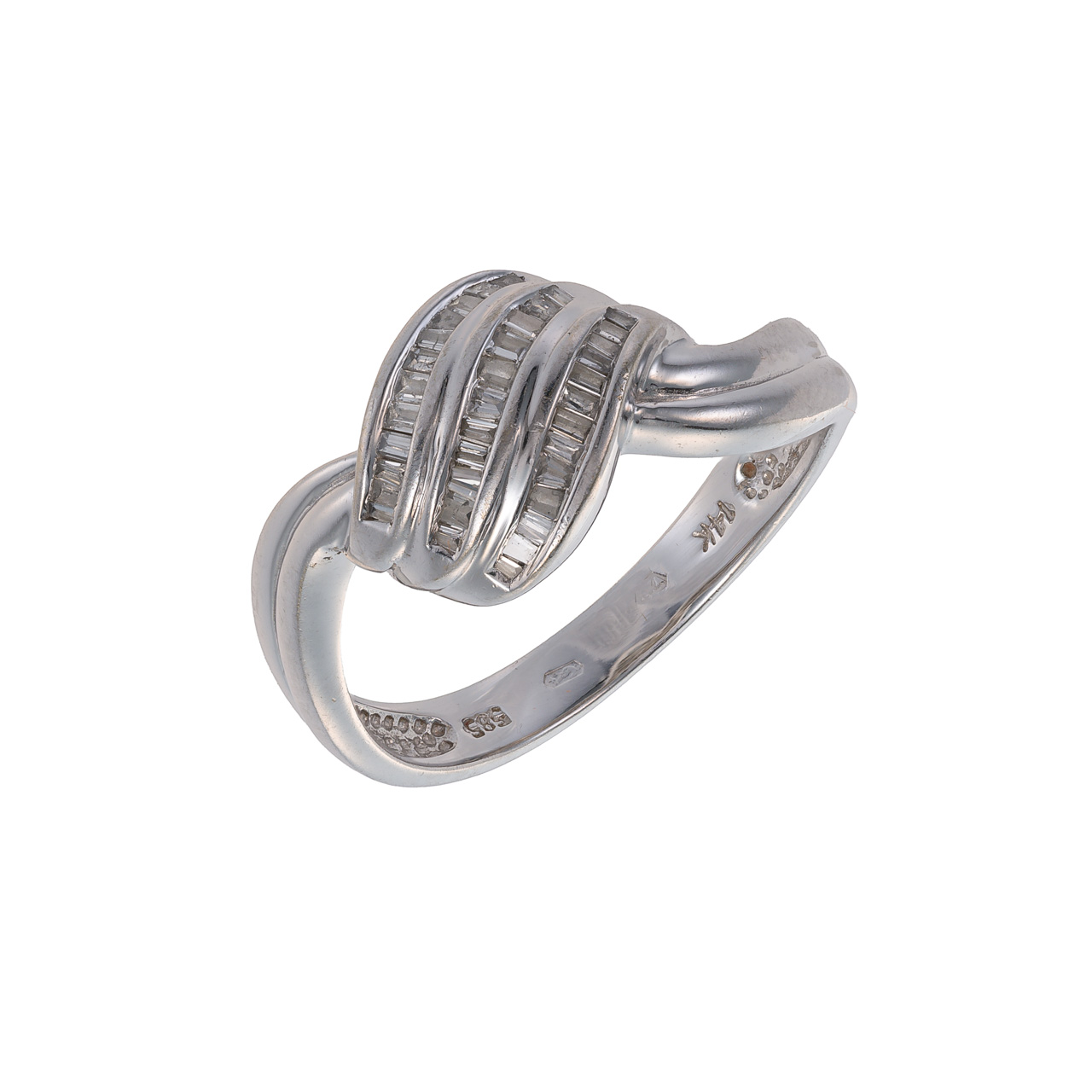 Zlatý prsten s bagetovými diamanty 0,15 ct