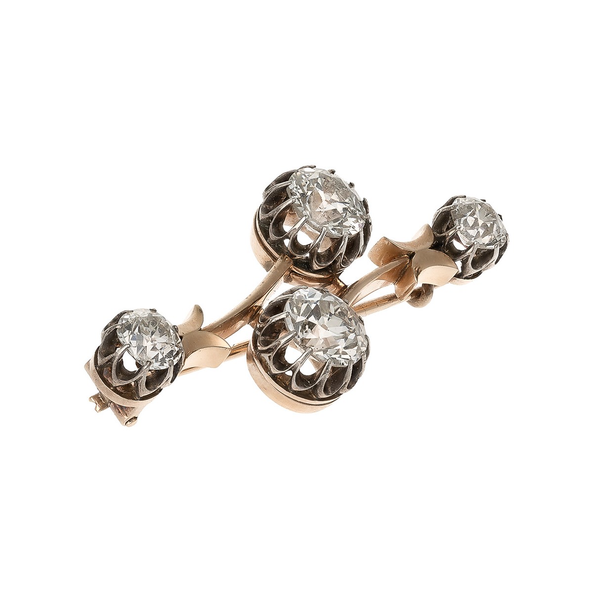 Elegantní diamantová brož Old Europe, 4,68 ct – Odhadní cena 381 700 Kč