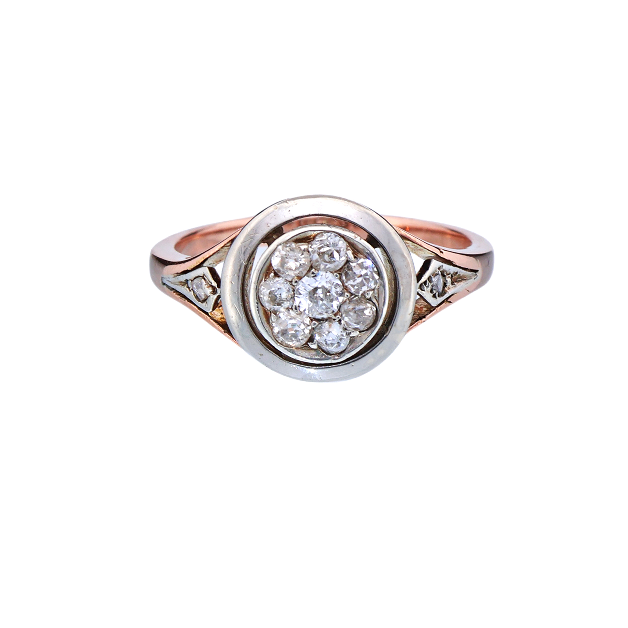 Art Deco zlatý prsten s diamanty 0,20 ct