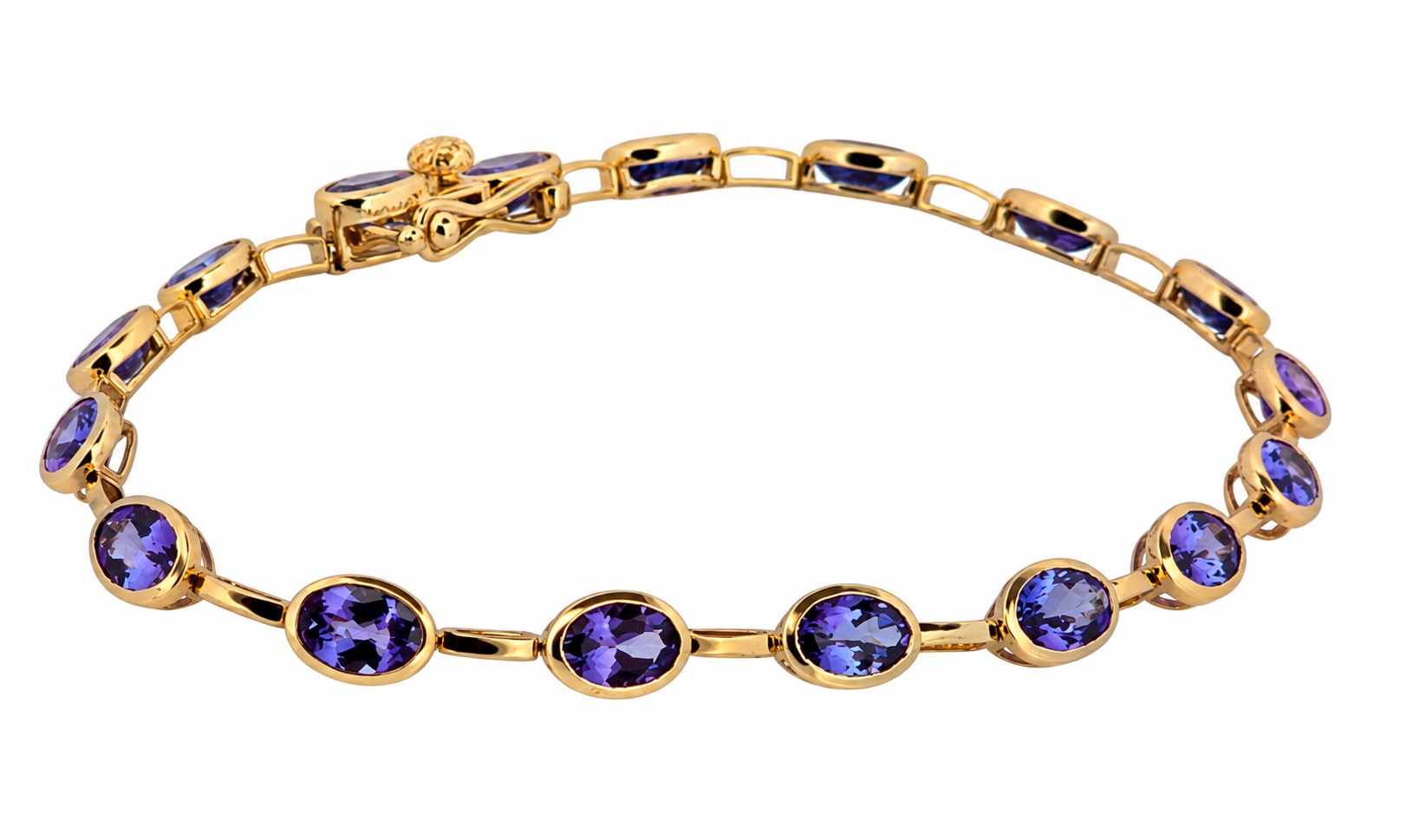 Tanzanitový zlatý náramek 6,8 ct